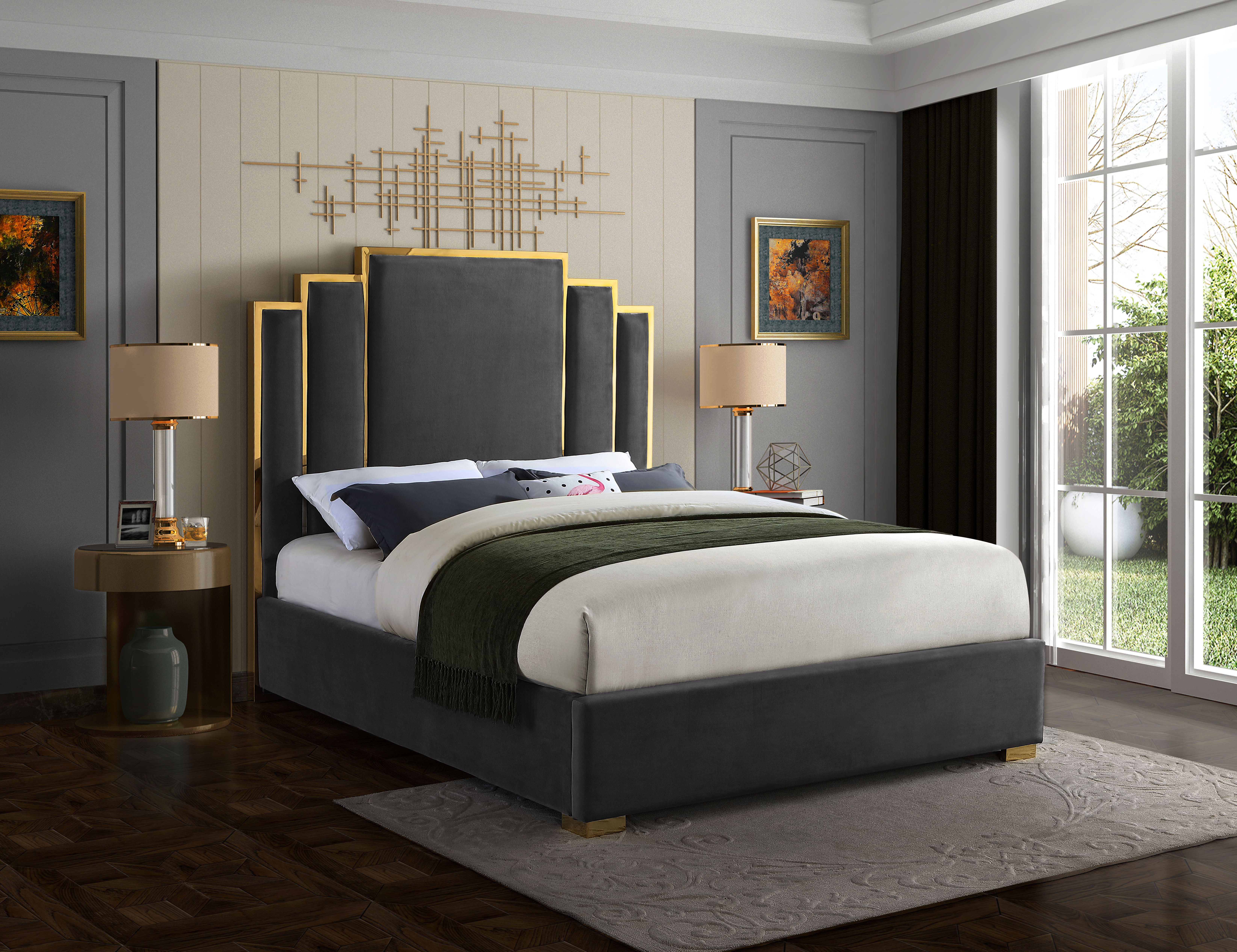 Hugo - King Bed - Gray