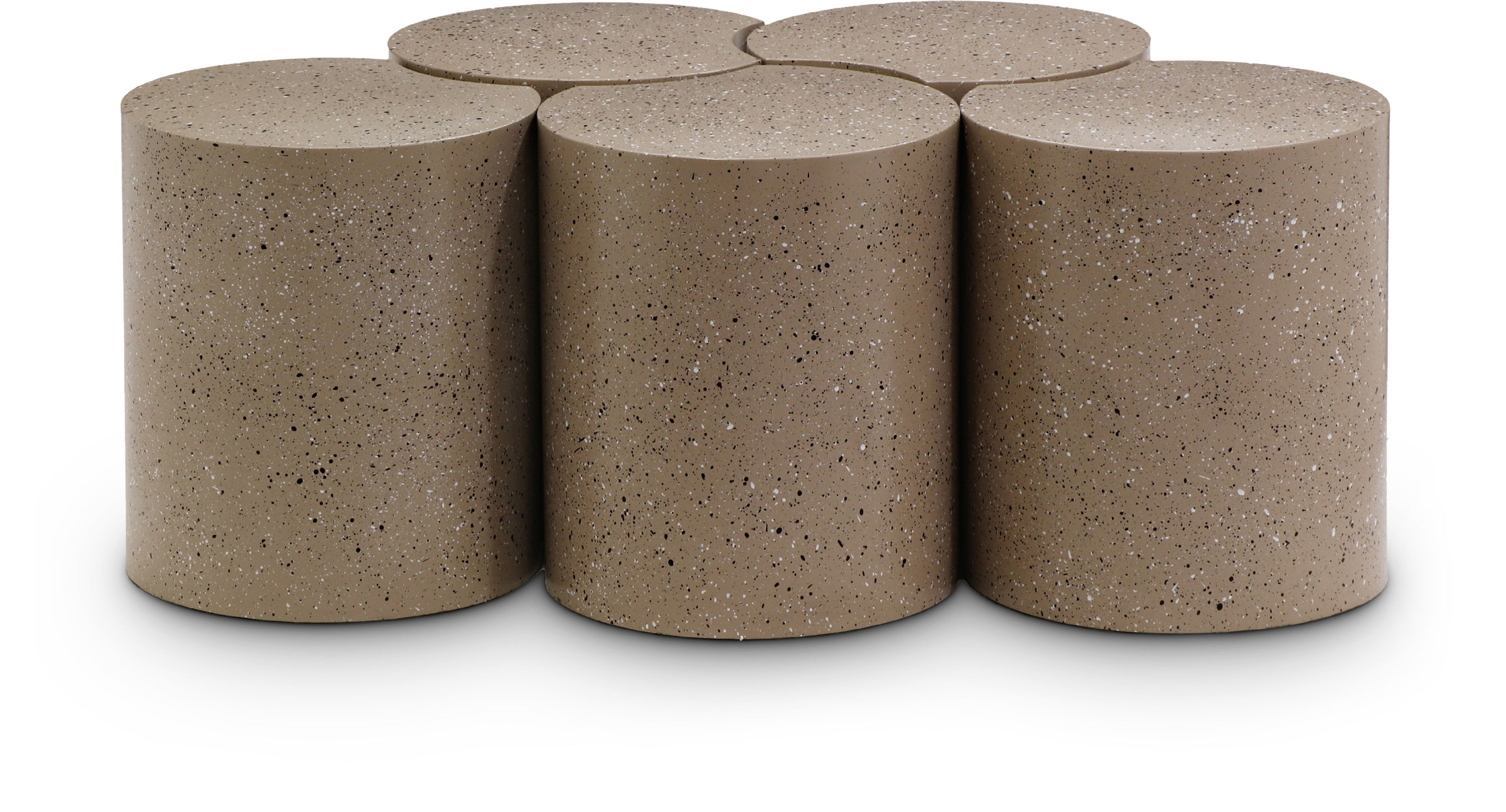 Dimple - 20" 5 Piece Modular Coffee Table - Taupe Terazzo