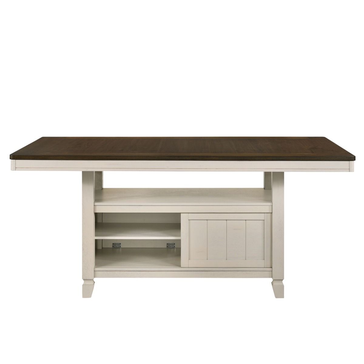 Tasnim - Counter Dining Table - Oak & Antique White, white, view 3