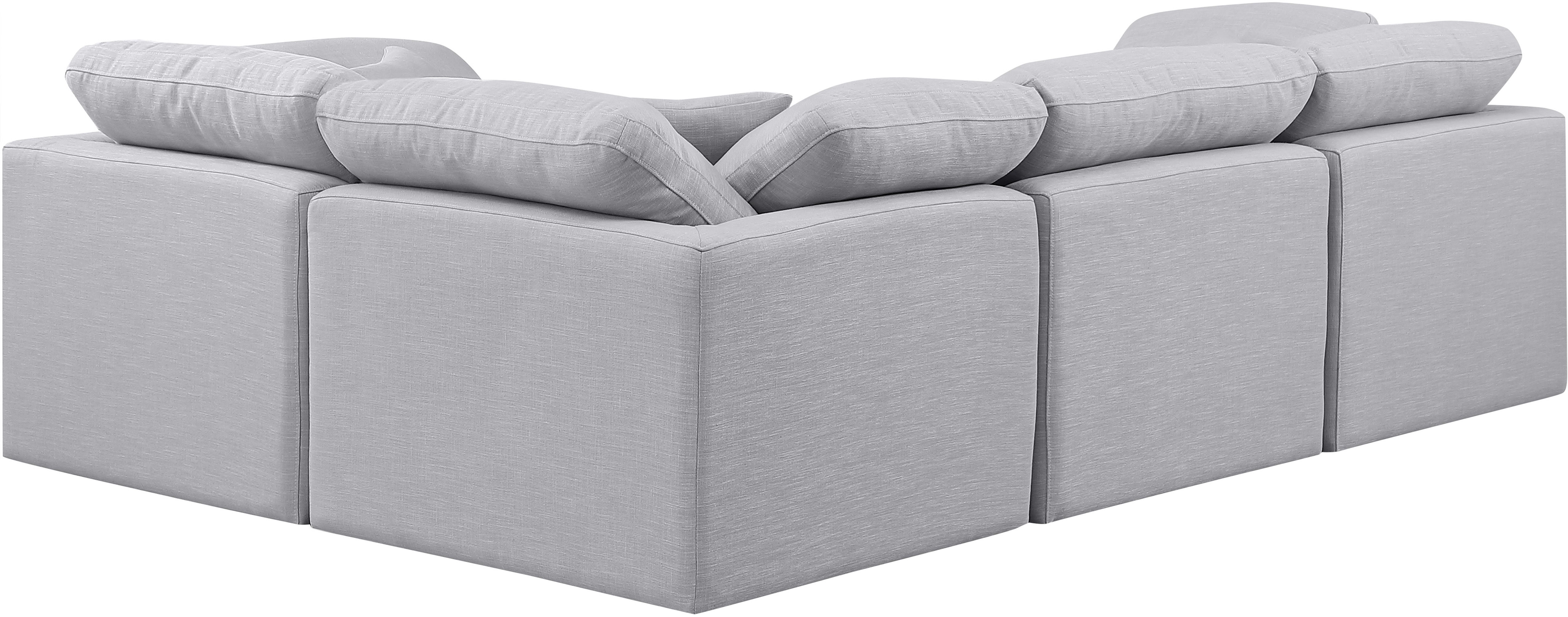 Indulge - Linen 4 Piece Modular Corner Sectional - Gray