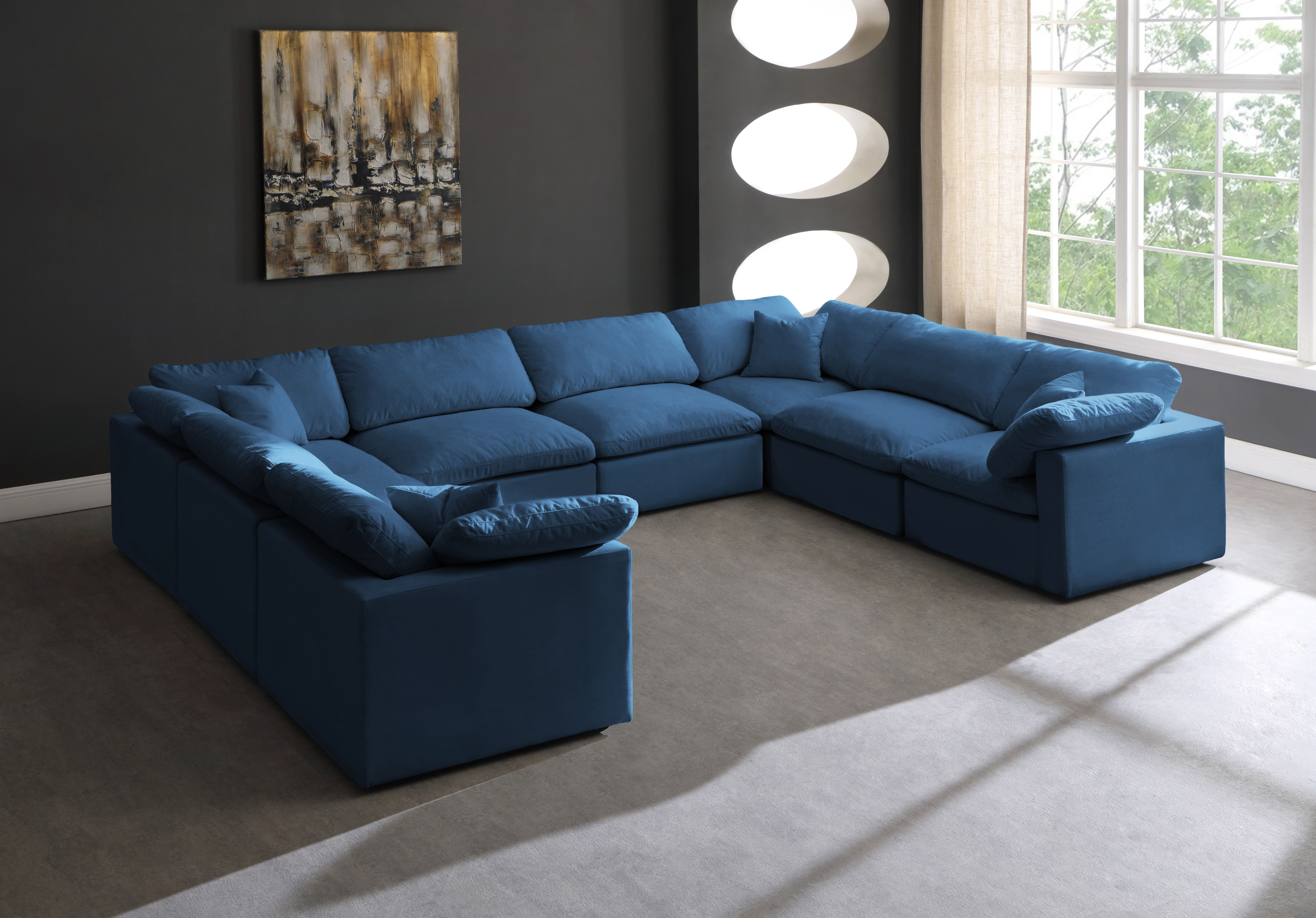 Plush - 8 Piece Modular Sectional - Navy