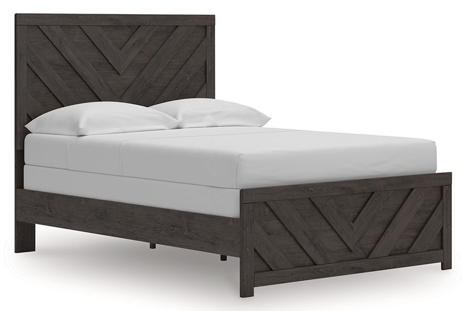 Ashley Furniture Prendonea - 6 Pc. - Dresser, Mirror, Full Panel Bed, 2 Nightstands - Charcoal - Image 7