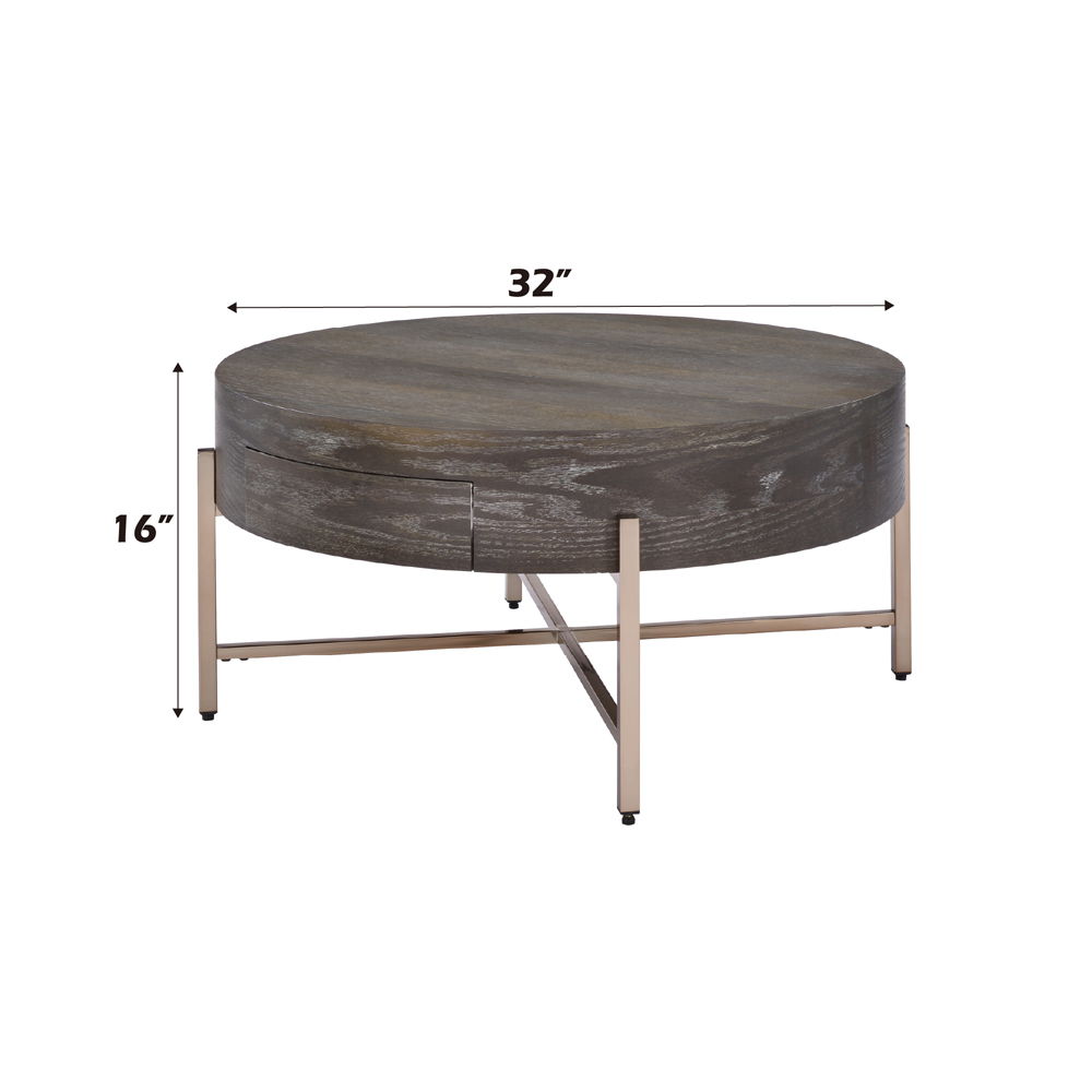 Weyton - Coffee Table - Light Brown & Champagne, dark gray, view 4