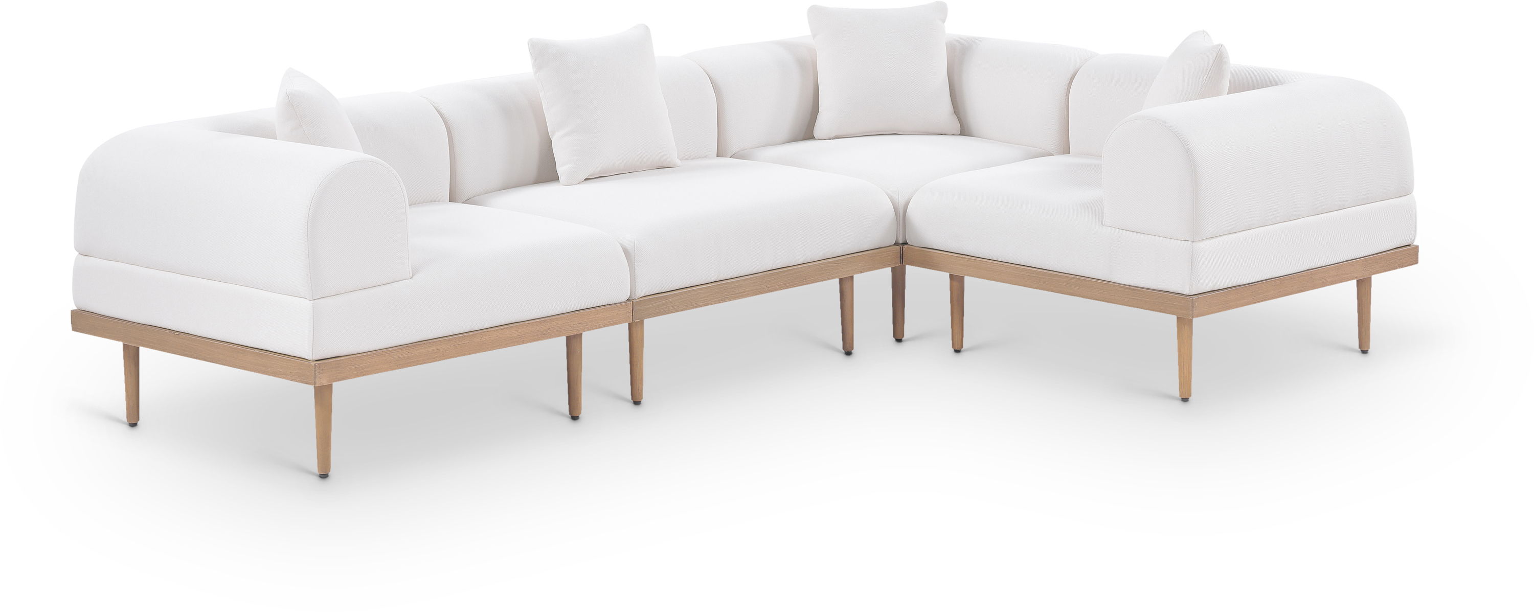 4 Pc · 106.5" Upholstered Outdoor Patio Modular Sectional