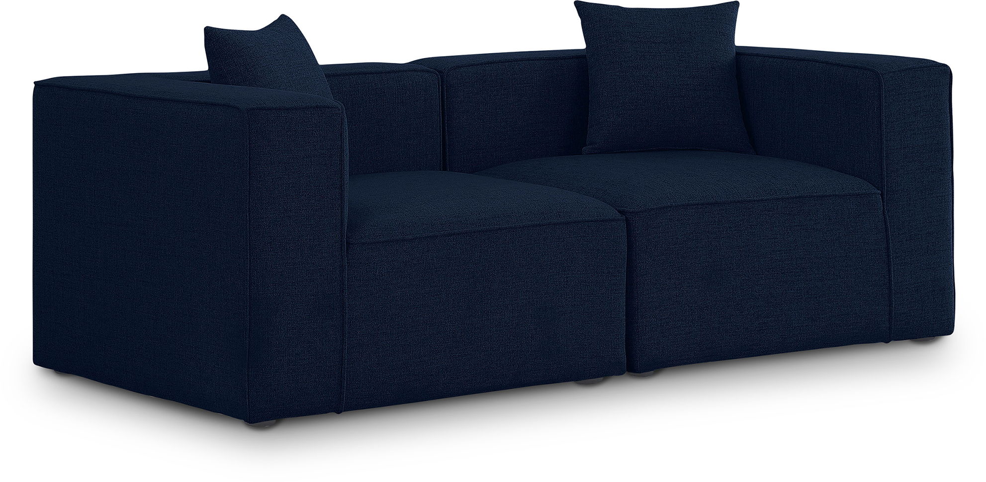 Cube - Linen Modular 2 Seat Sofa - Navy