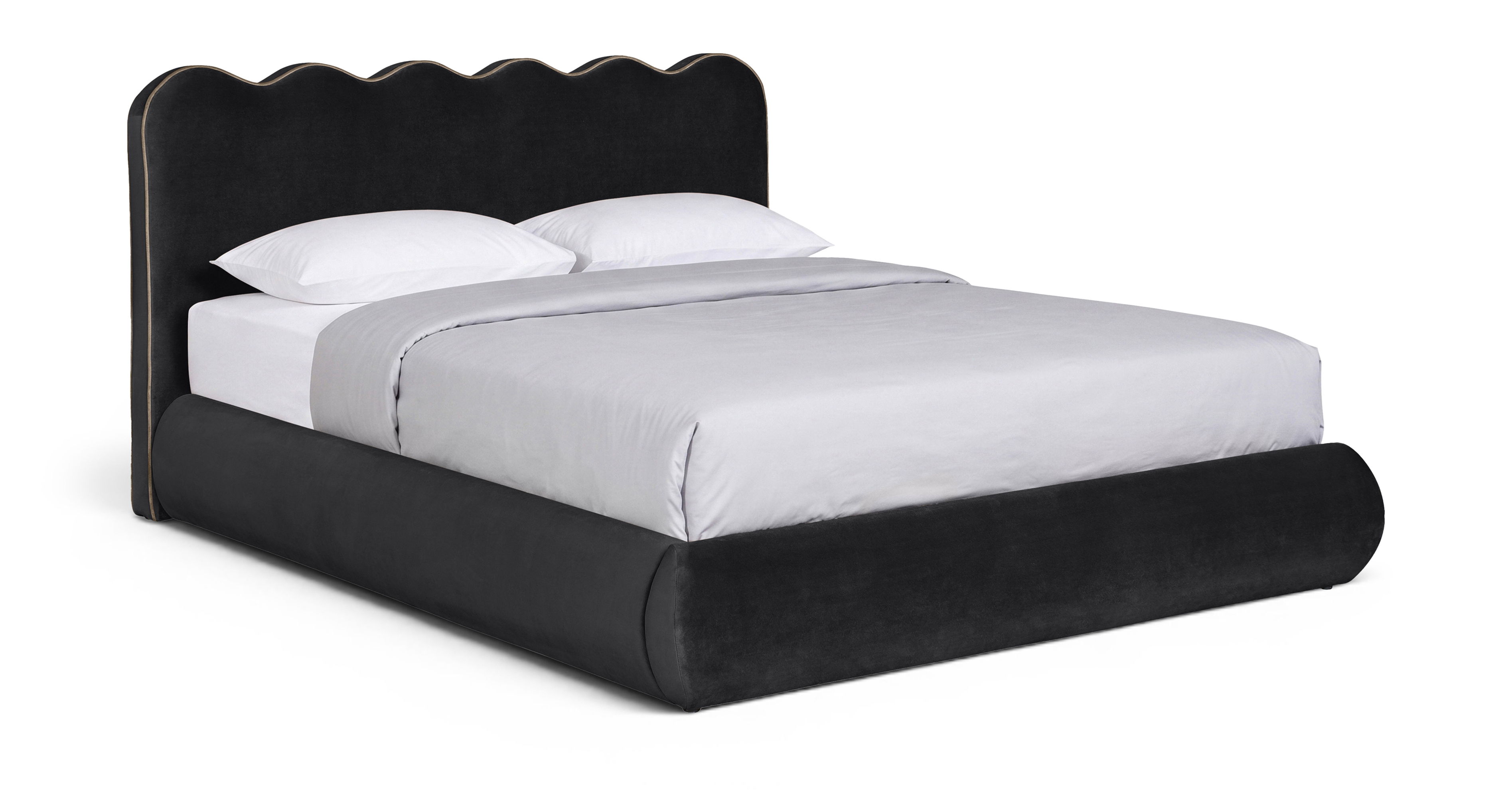 Tempo - Velvet Upholstered Full Bed - Black