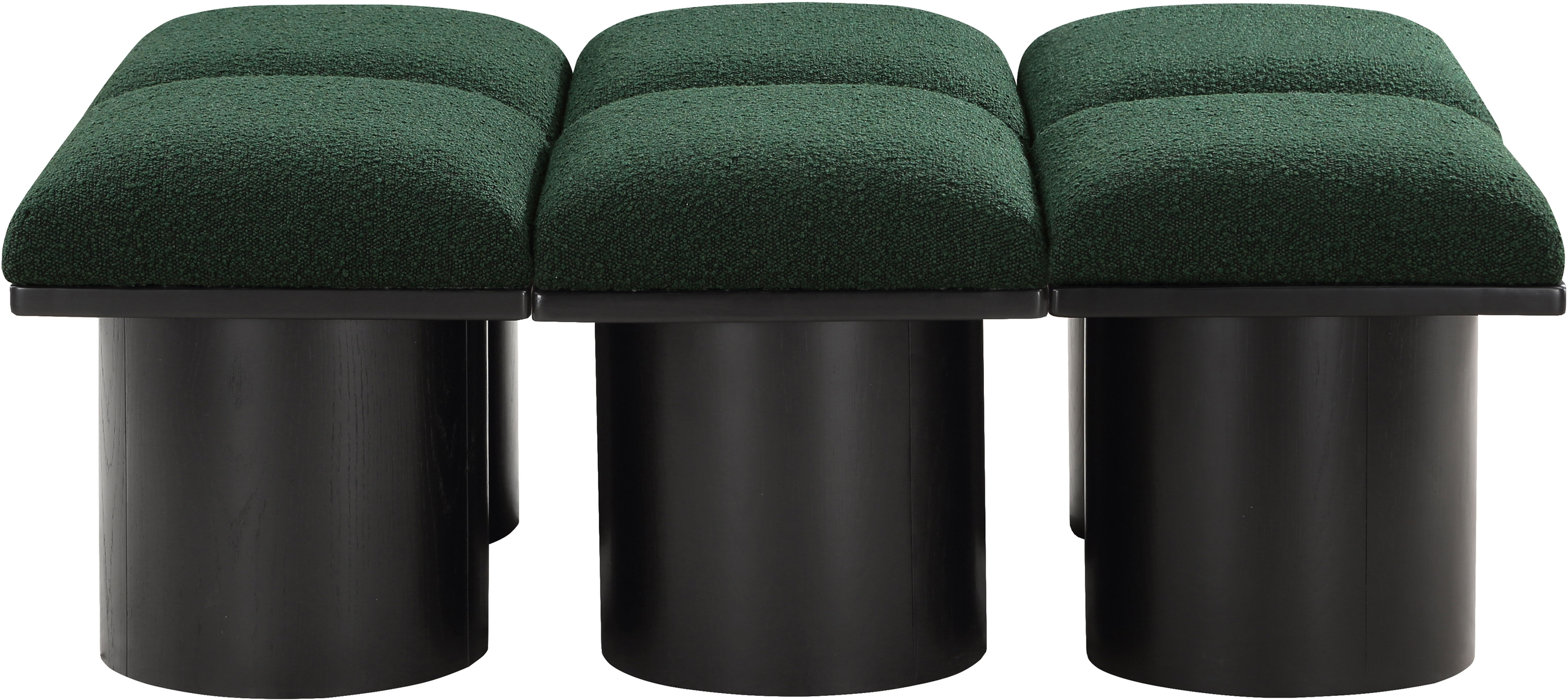 Pavilion - 46.5" 6 Piece Modular Bench With Black Base - Green