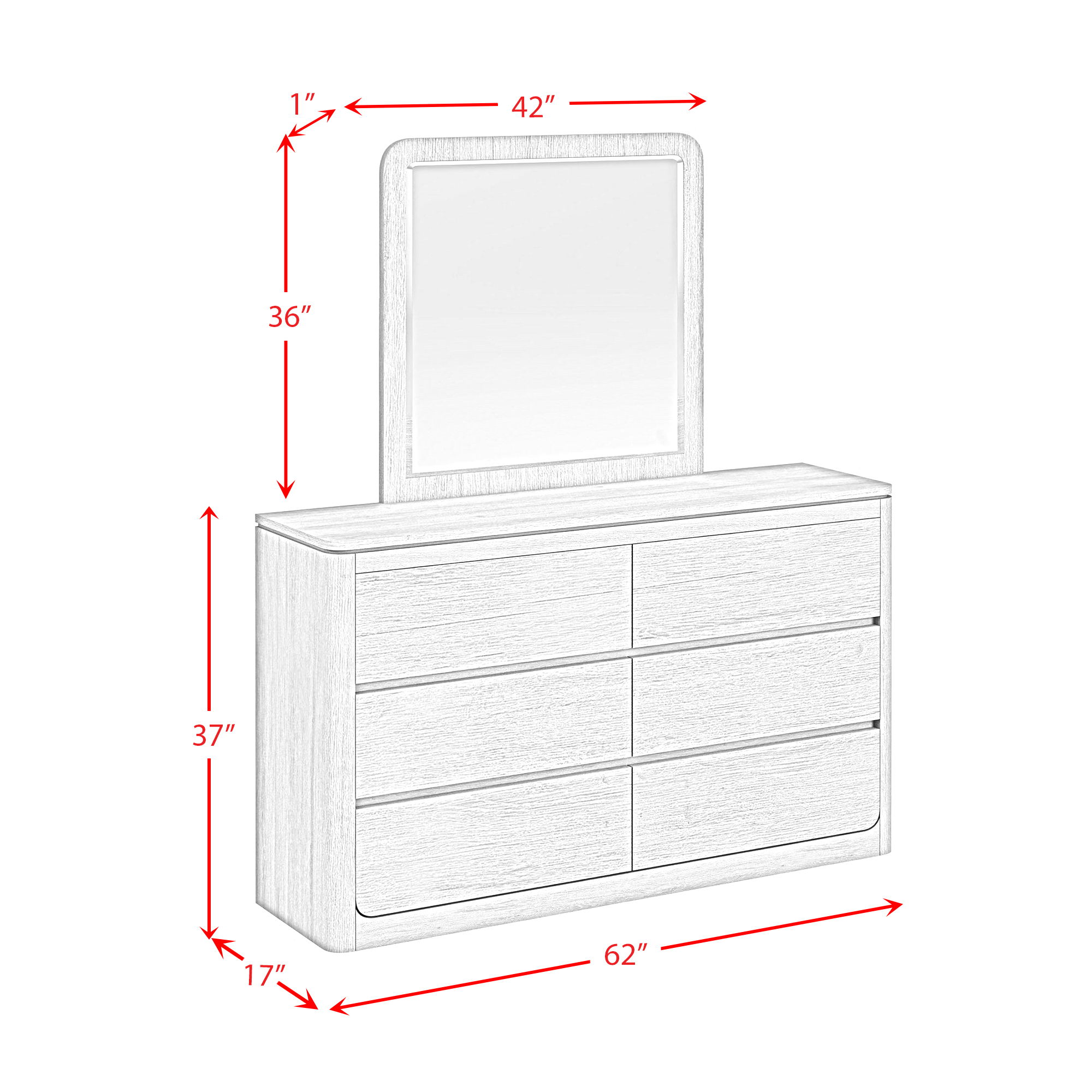 Rosalie - Dresser And Mirror Set - Natural