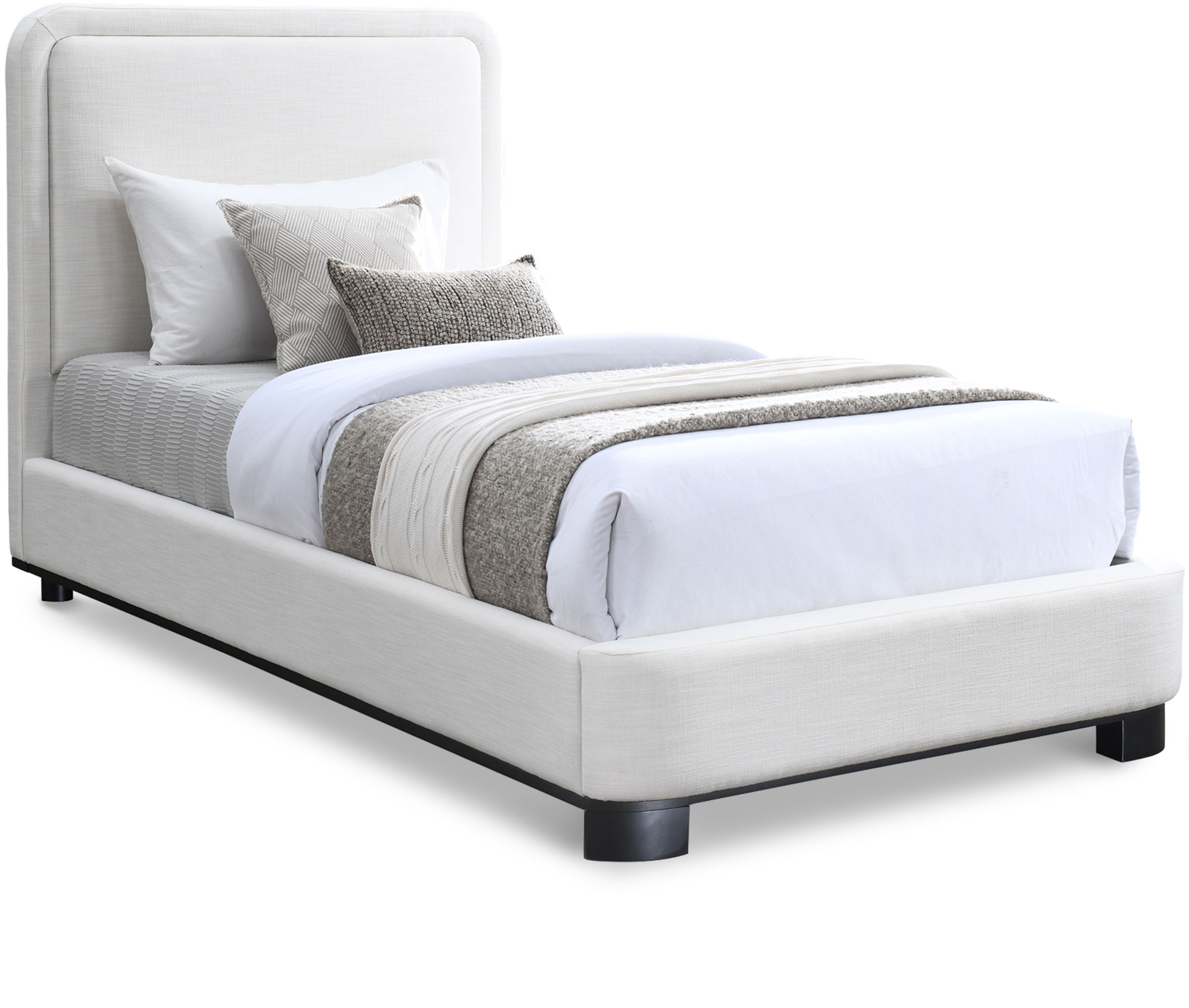 Nolita - Twin Bed With Black Base - Cream