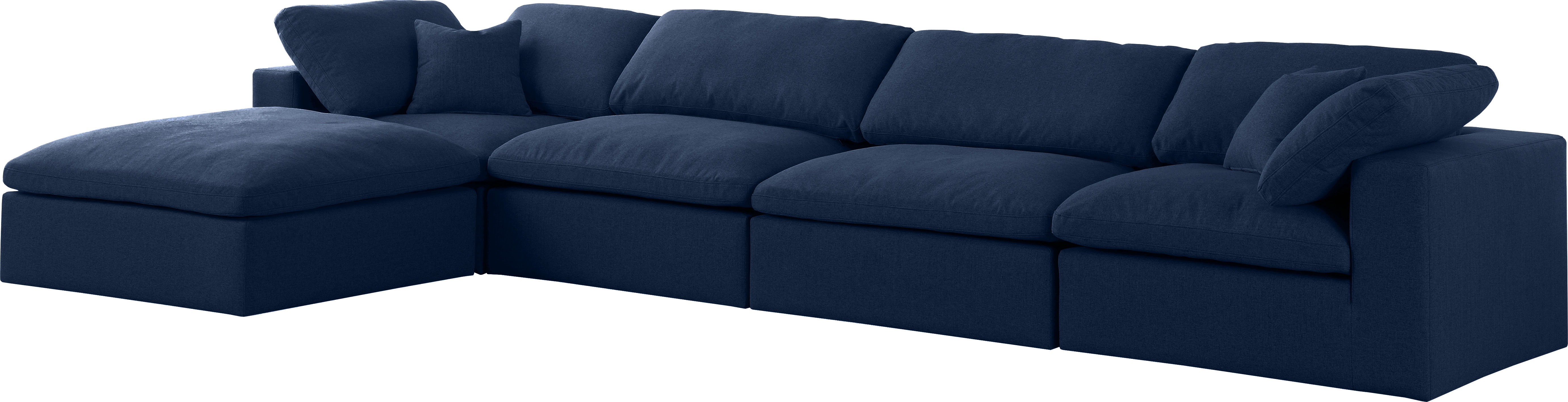 Serene - 5 Piece Modular Sectional With Chaise - Navy