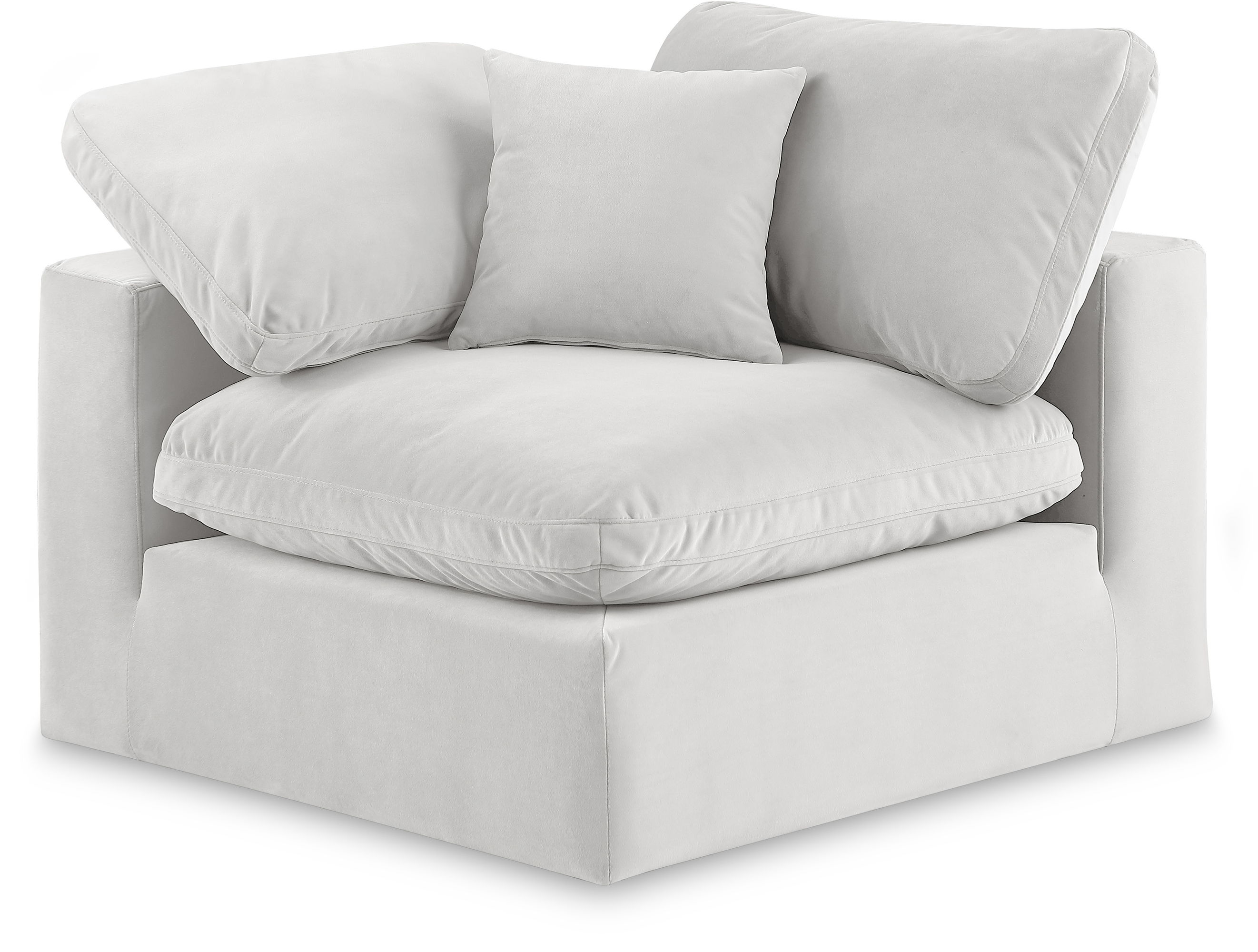 Comfy - Velvet Corner Chair - White