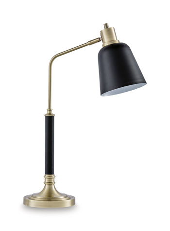 Clairwell – Metal Desk Lamp – Black / Gold Finish