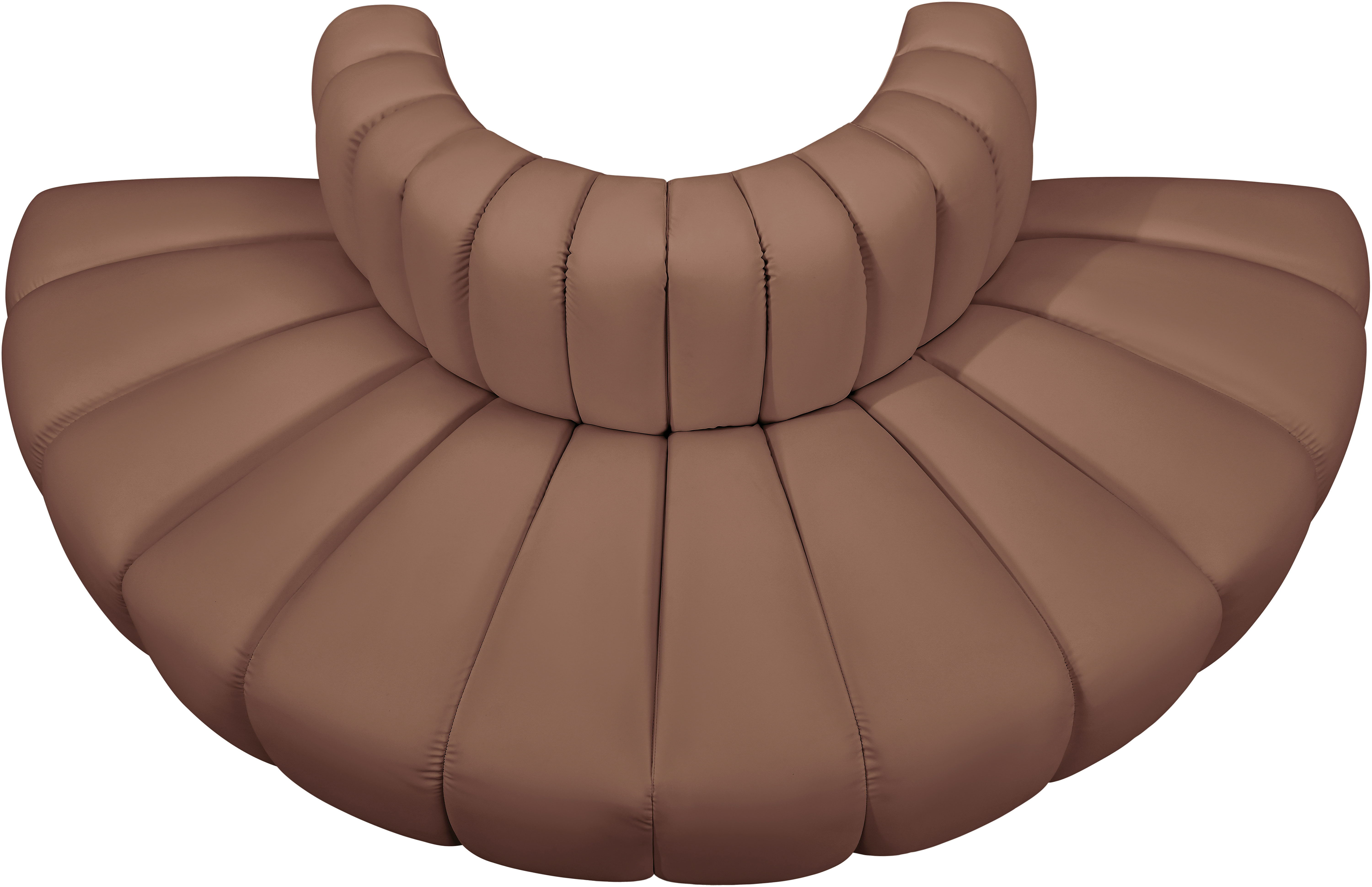 Arc - Faux Leather 4 Piece Modular Sofa - Cognac