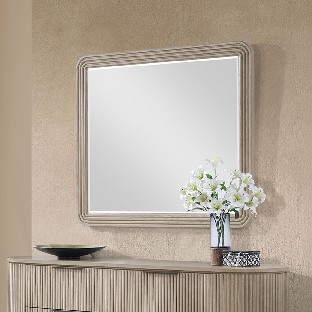 Leanna - Mirror - Light Oak, light brown