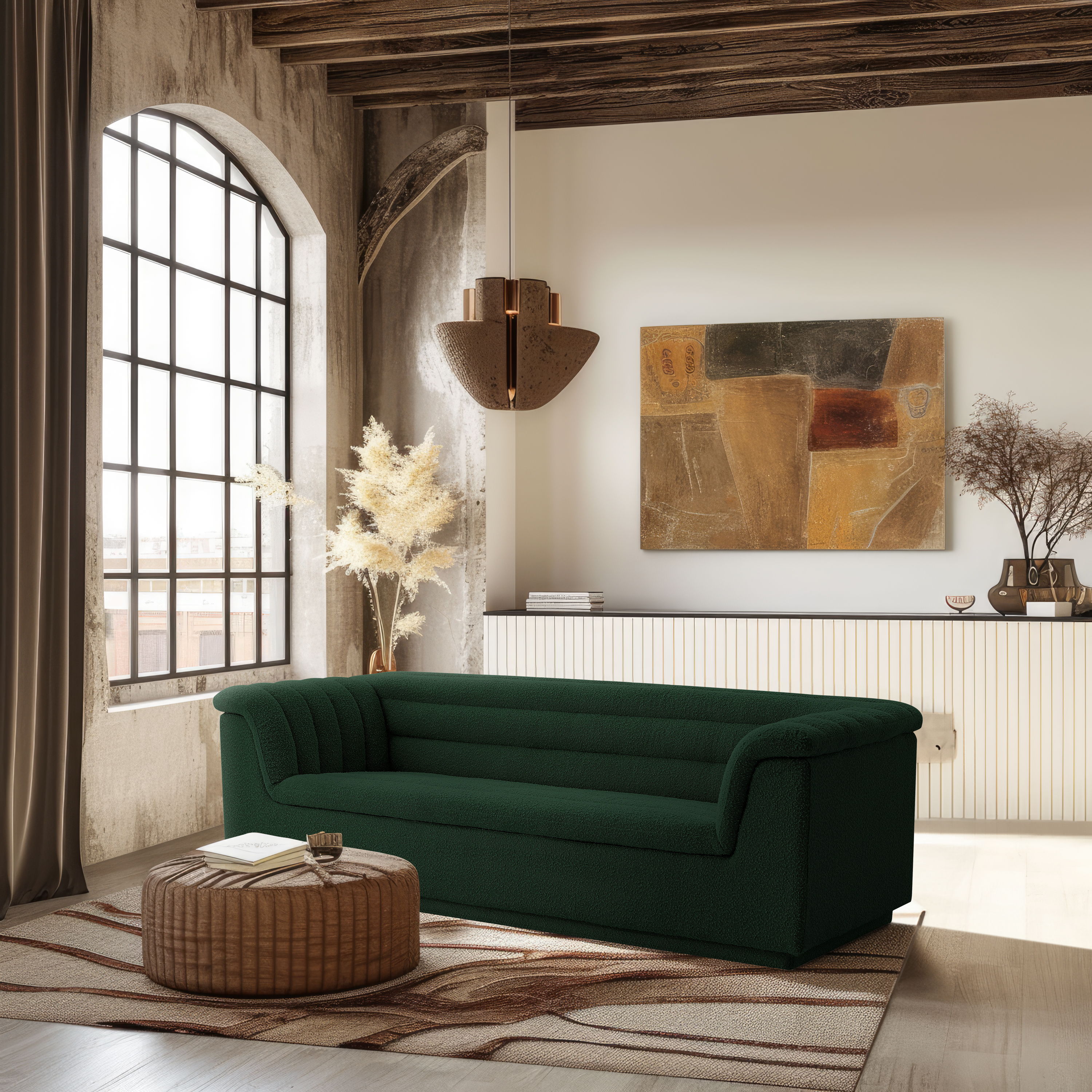 Cascade - Boucle Sofa - Green