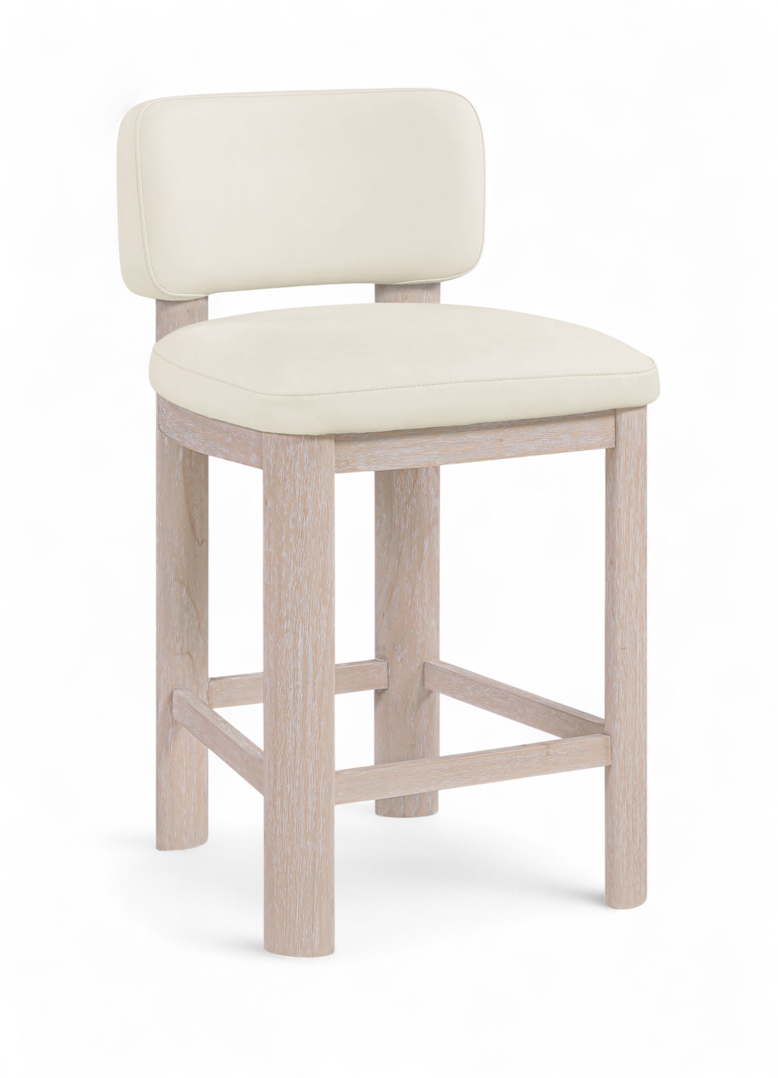Paloma - Vegan Leather Upholstered Counter Stool (Set of 2) - Cream / Rich Natural