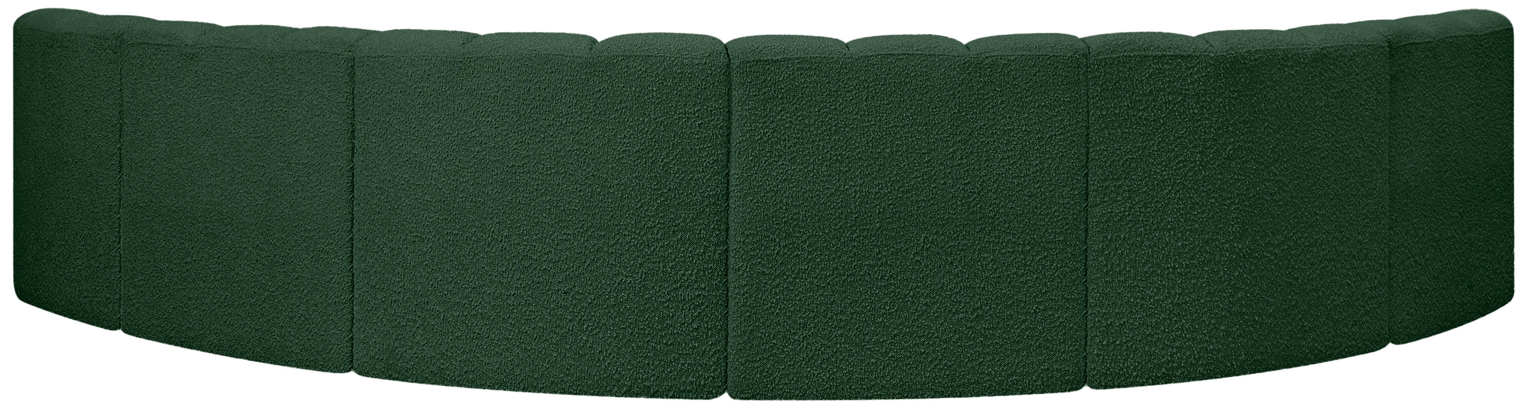 Arc - Boucle Fabric 6 Piece U-Shaped Modular Sofa - Green