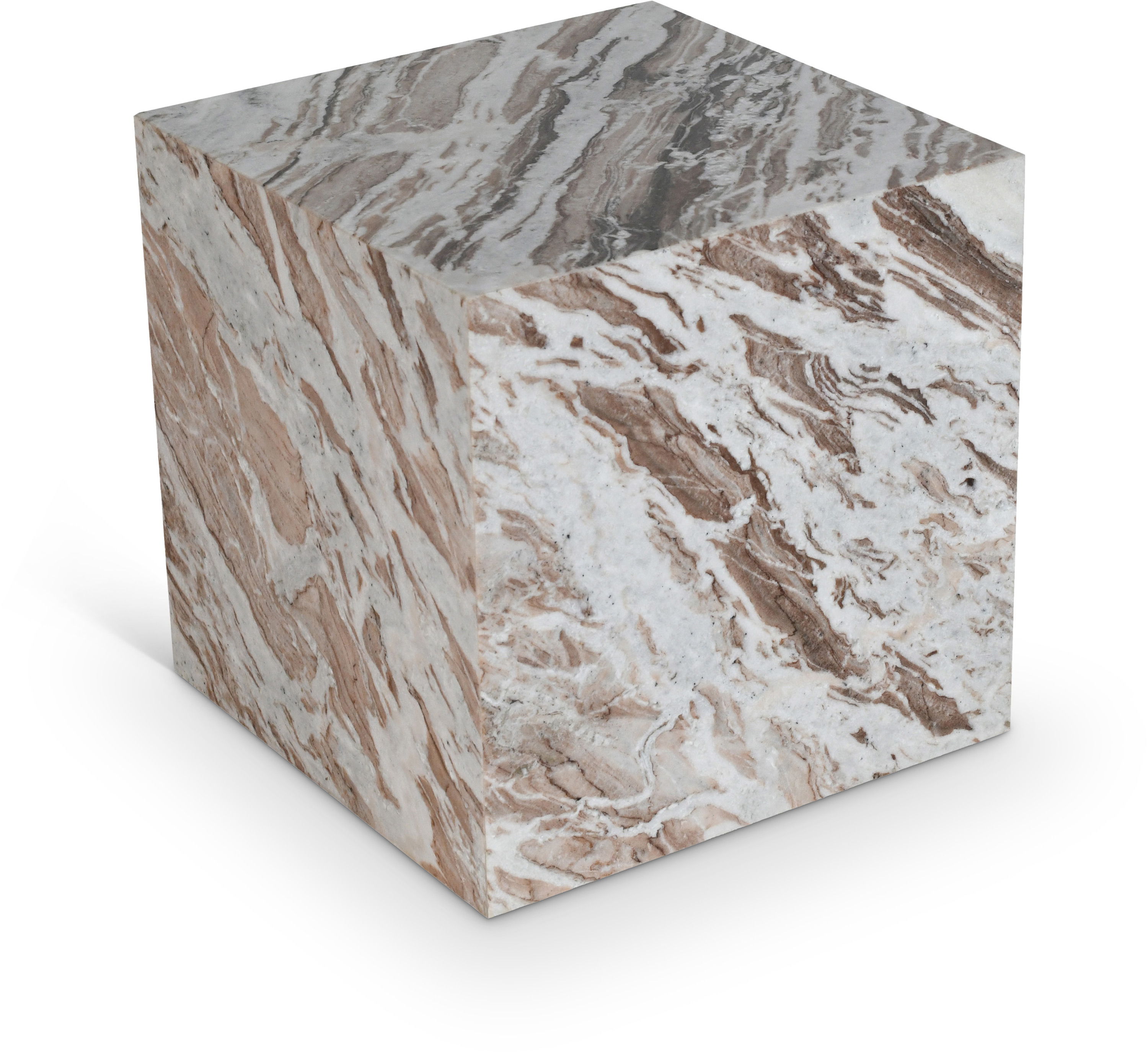 Bolzano - Marble End Table - Brown / Gray
