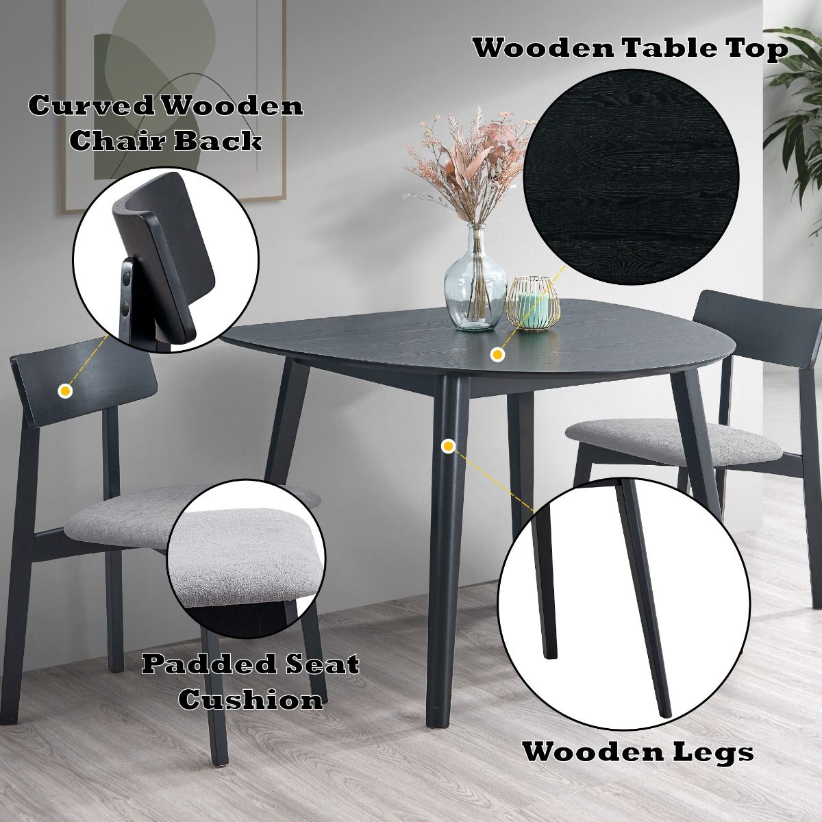 Real - Dining Table - Black, black, view 7