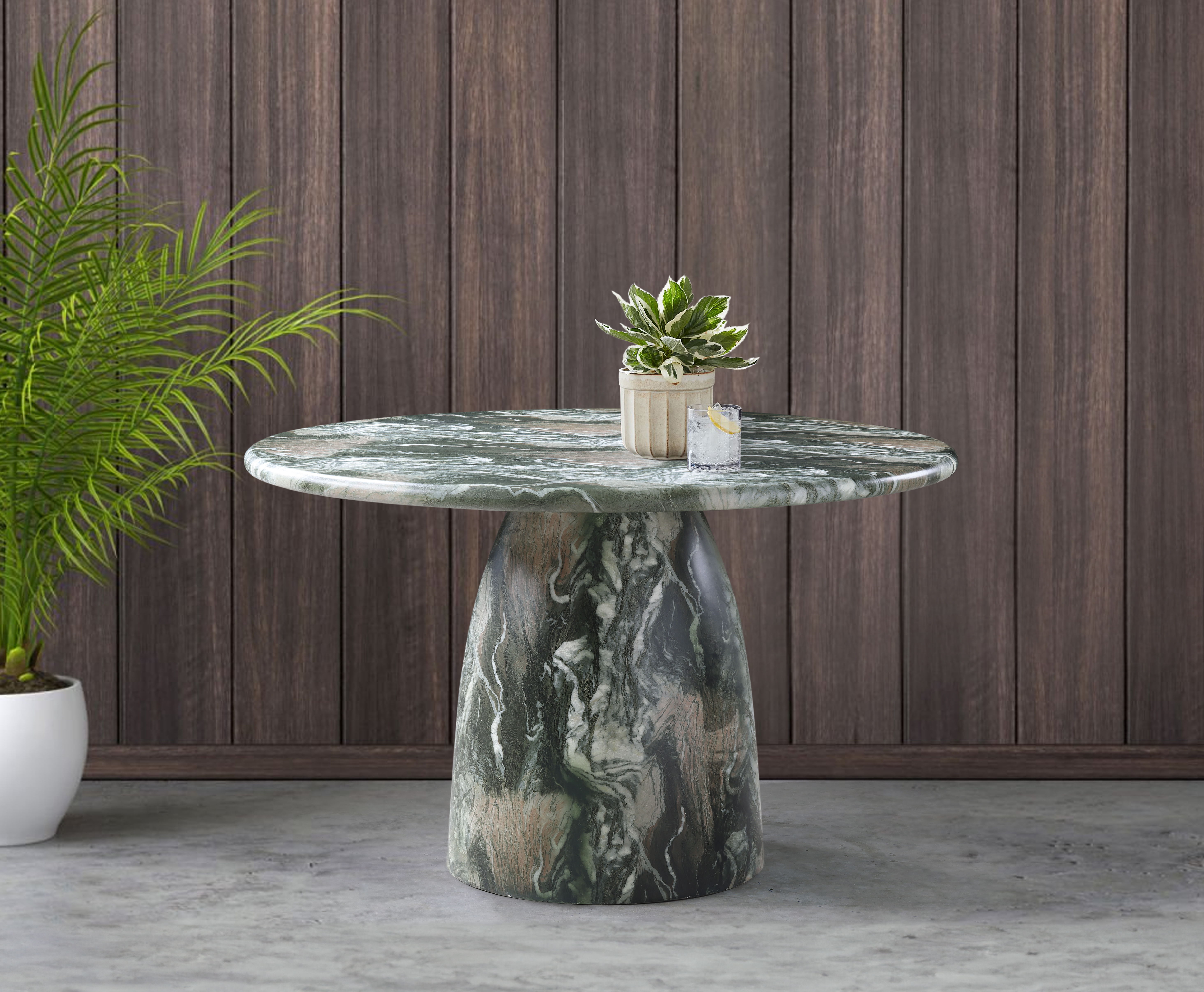 Cosenza - 48.5" Marble Finish Concrete Dining Table - Green