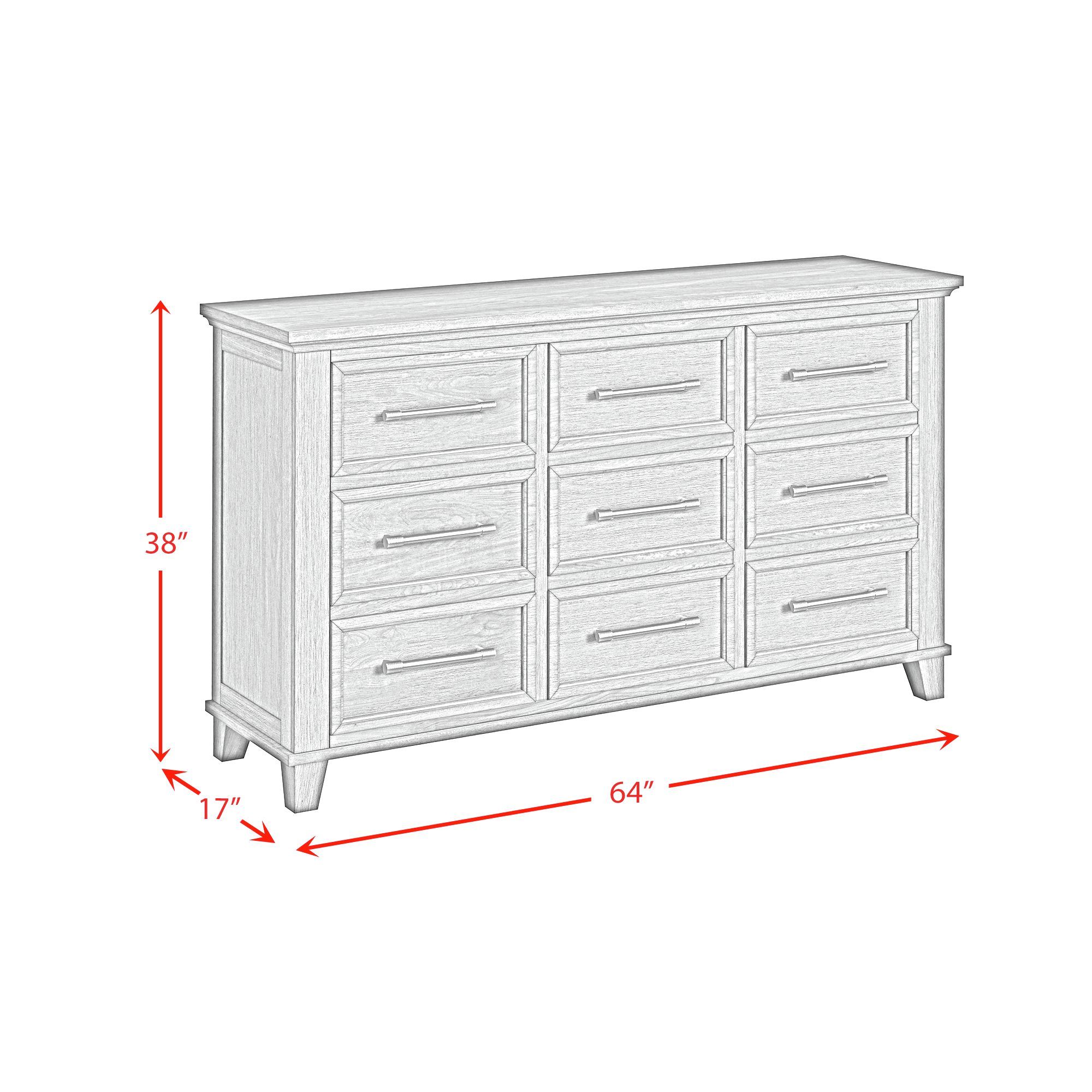 Canterbury - 9-Drawer Dresser - Ivory