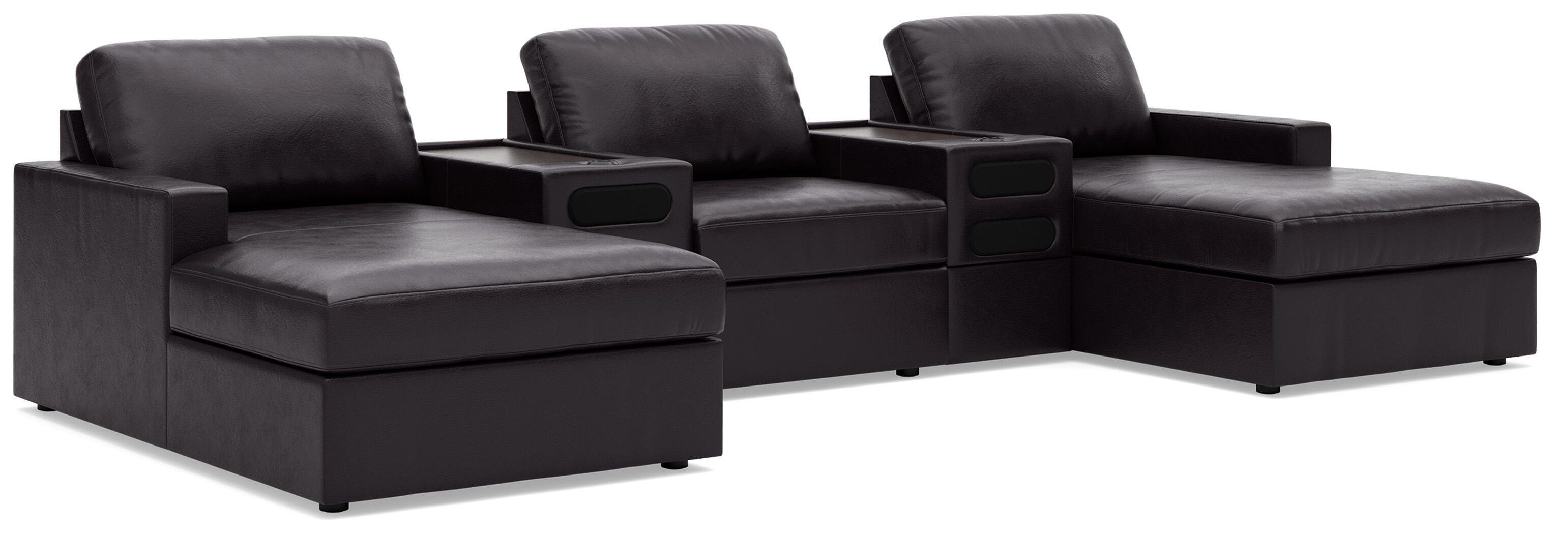 5 Pc · Double Chaise Sectional With 2 Audio Consoles