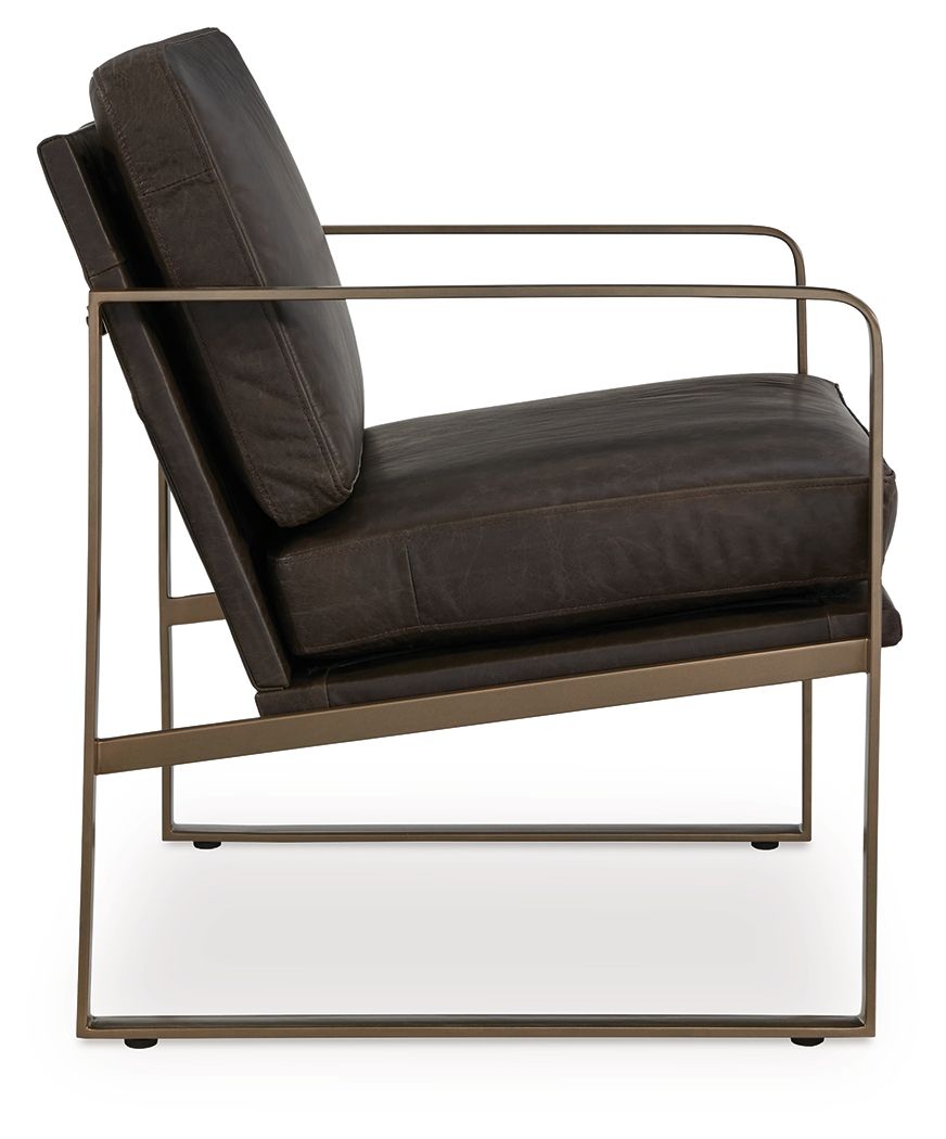 Ashley Furniture Bradett - Accent Chair - Dark Brown / Gold Finish - Image 4