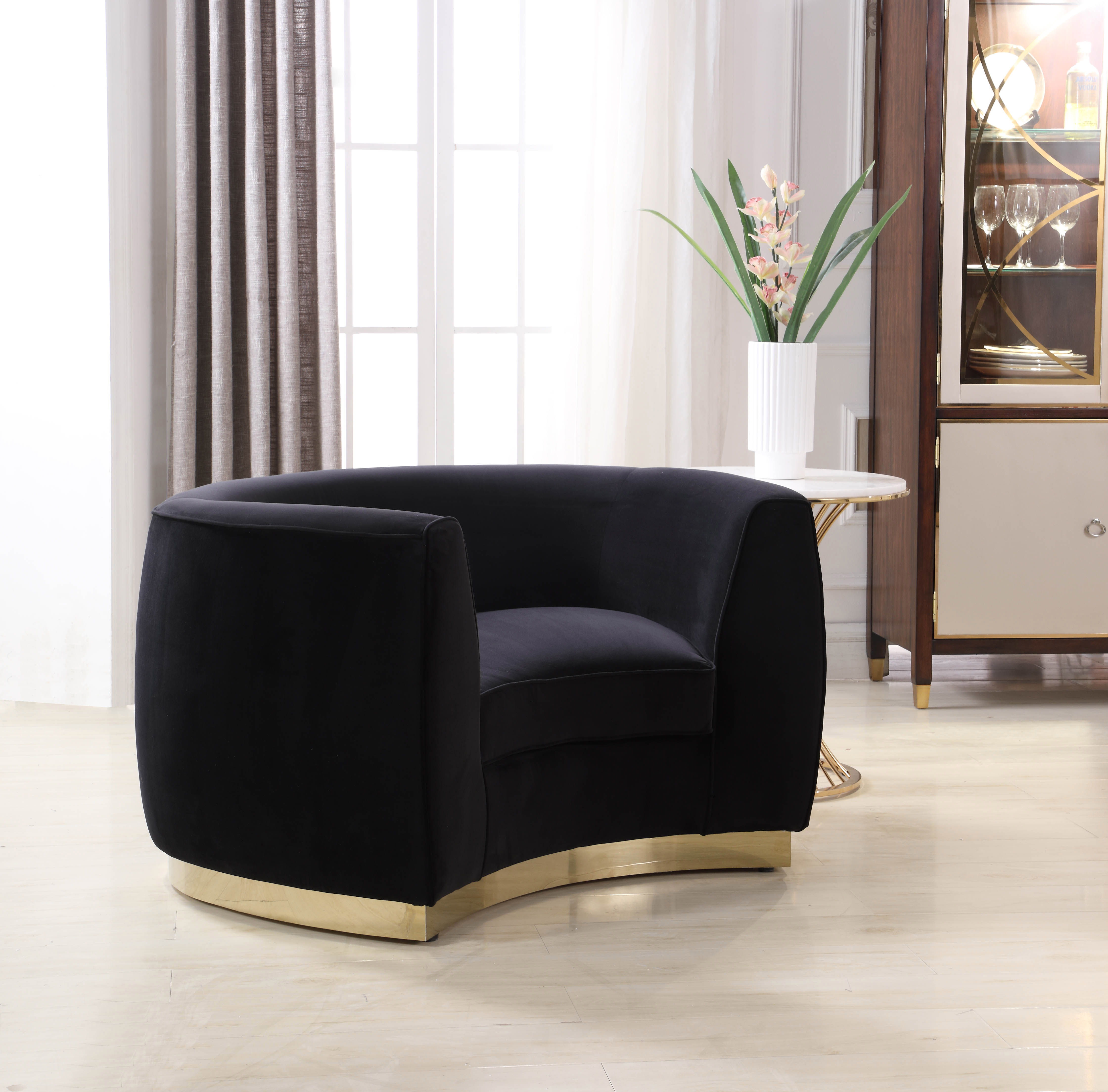 Julian - Fabric Chair - Black
