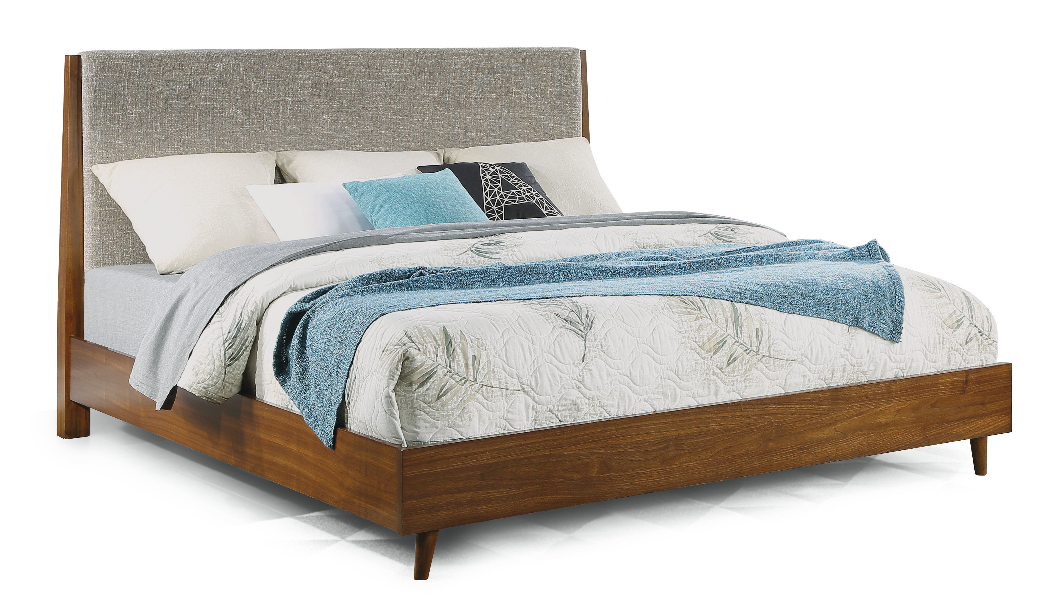 Ludwig - King Bed - Dark Brown, gray