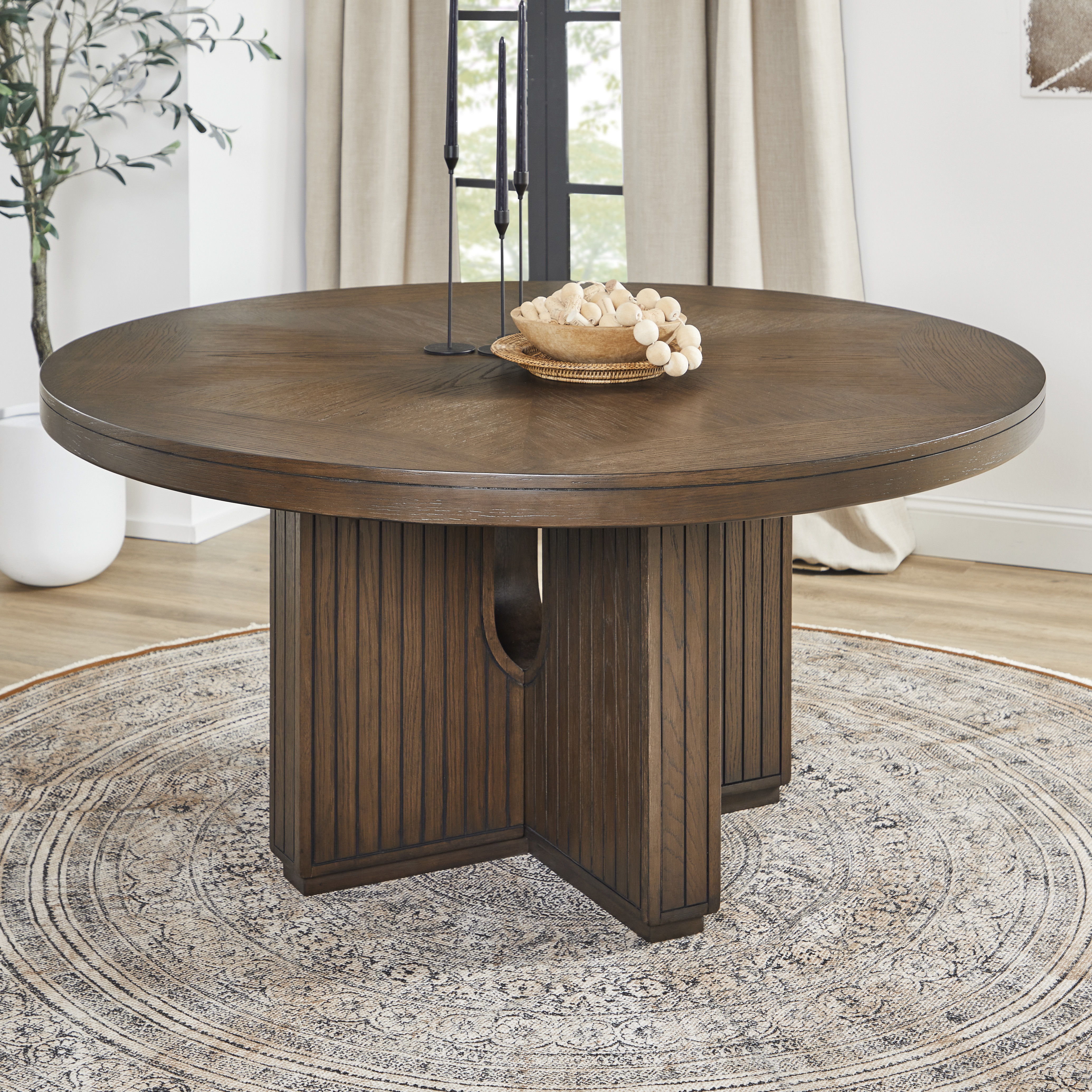 Athens - Round Dining Table - Chocolate Brown, dark brown, view 6