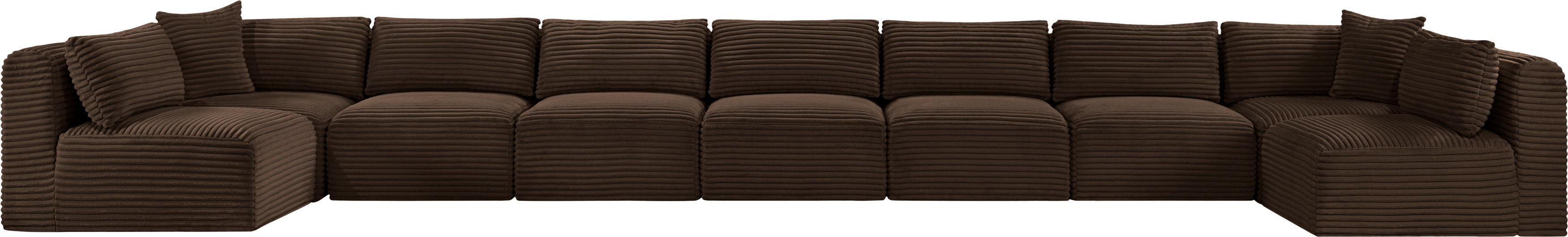 Shaggy - 9 Piece Modular Sectional - Brown