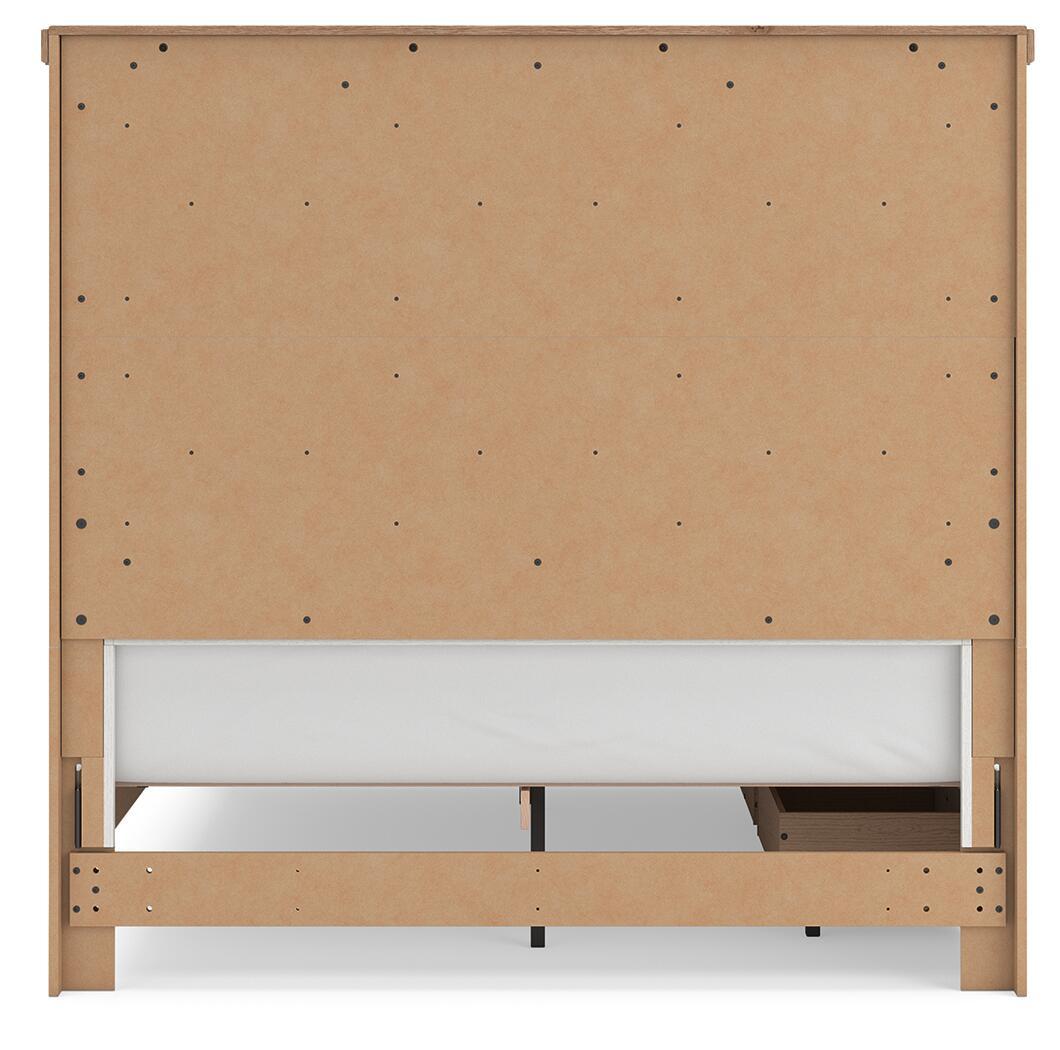 Ashley Furniture Savonport - Queen Panel Bed With Under Bed Storage Unit - White / Brown - Image 9