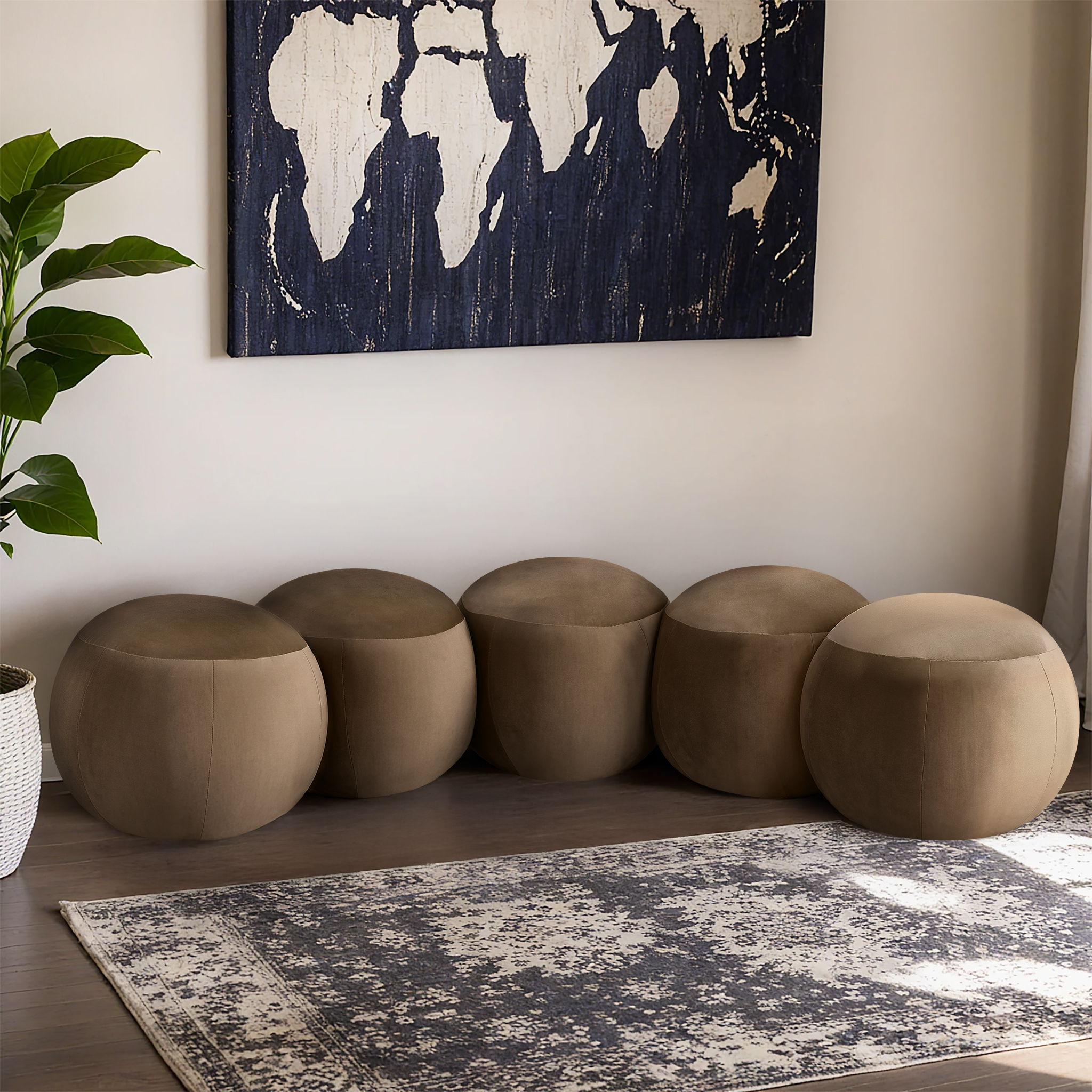 Apollo - 74.5" Velvet Bench - Beige