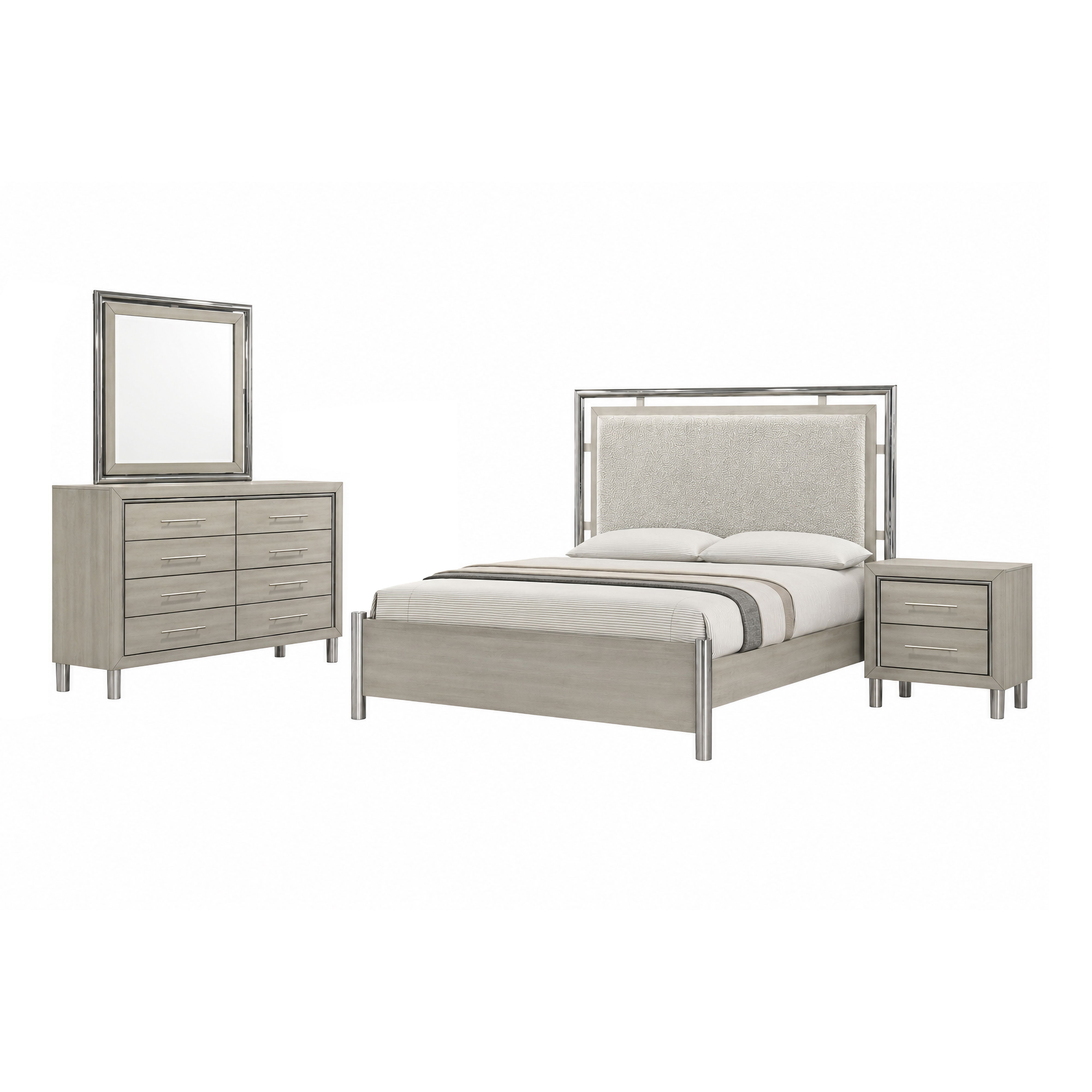 California King · 4 Pc · Bed, Dresser, Mirror, Nightstand