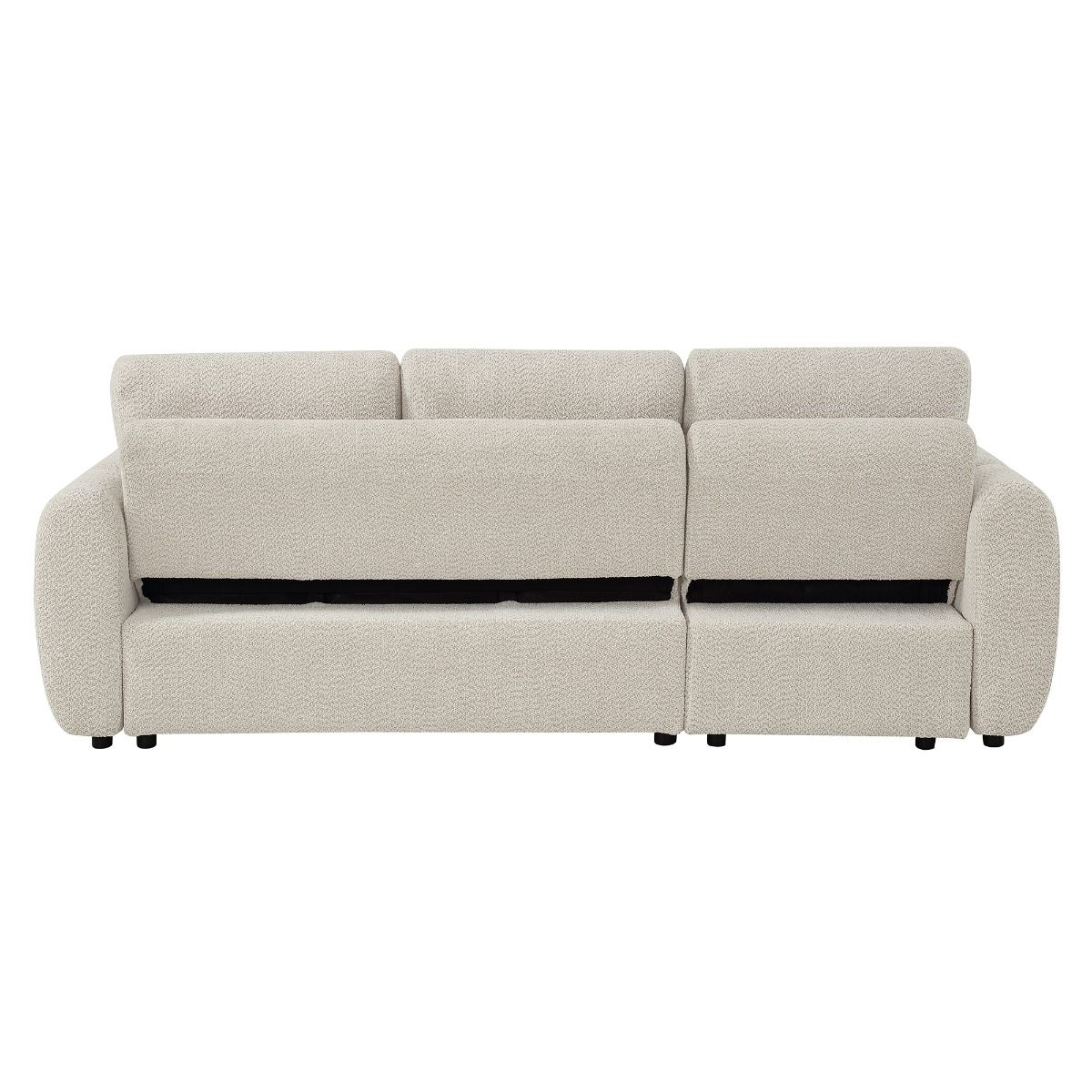 Nuriel - Reversible Sectional Sofa With Sleeper & Storage - Beige Boucle, beige, view 4