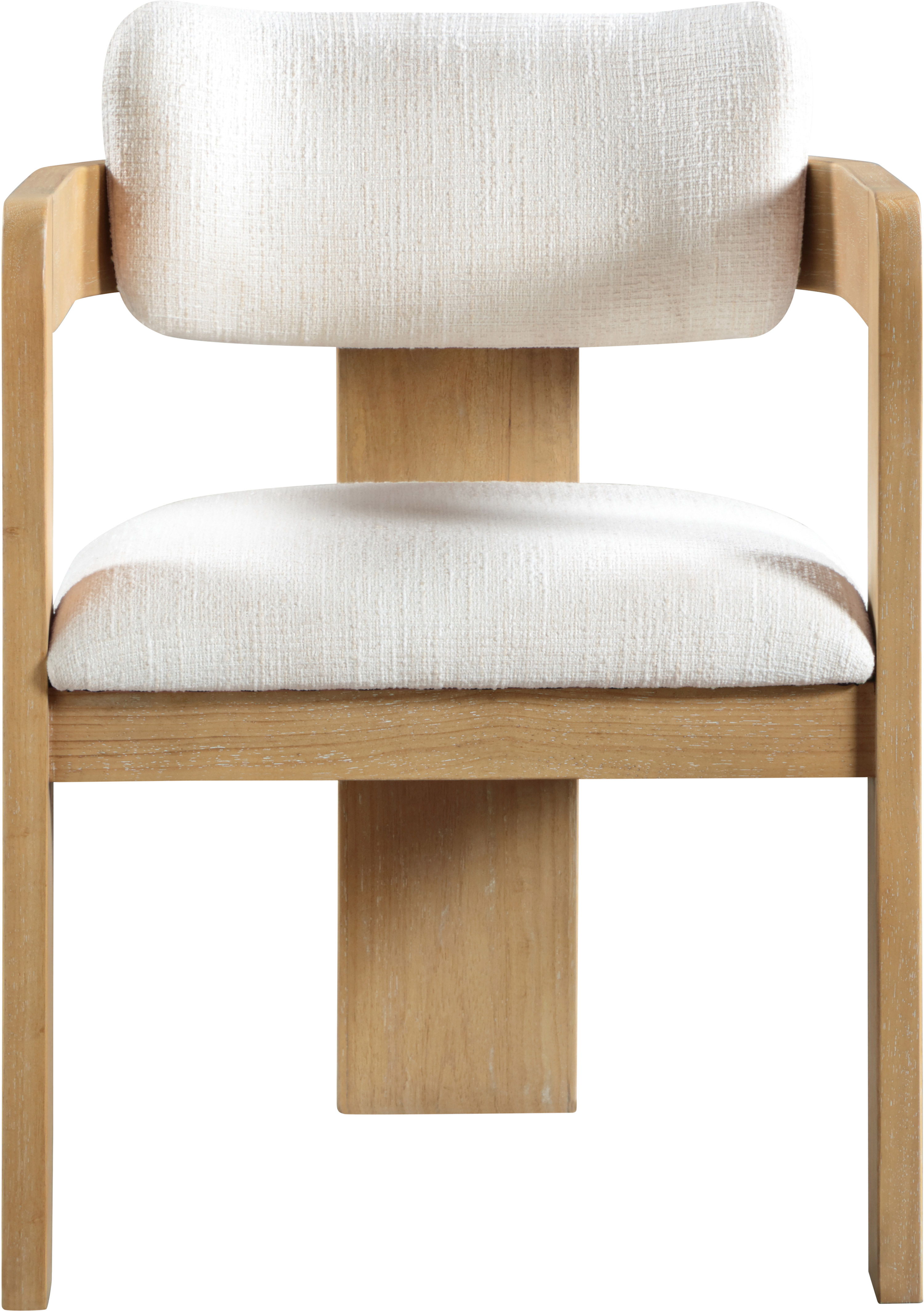Sacha - Linen Dining Chair With Natural Base (Set of 2) - Cream