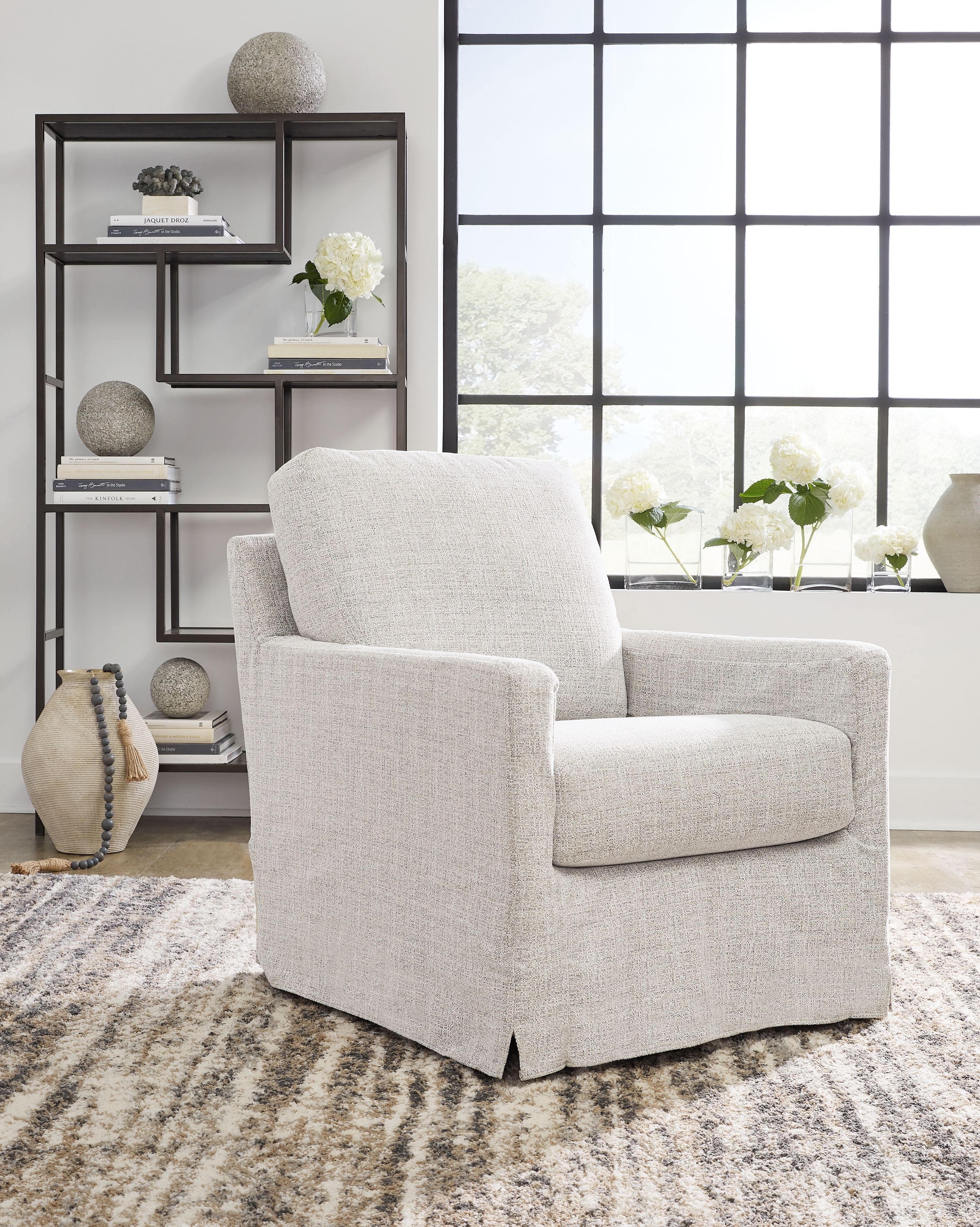 Nenana Next-Gen Nuvella - Swivel Glider Accent Chair - Stone