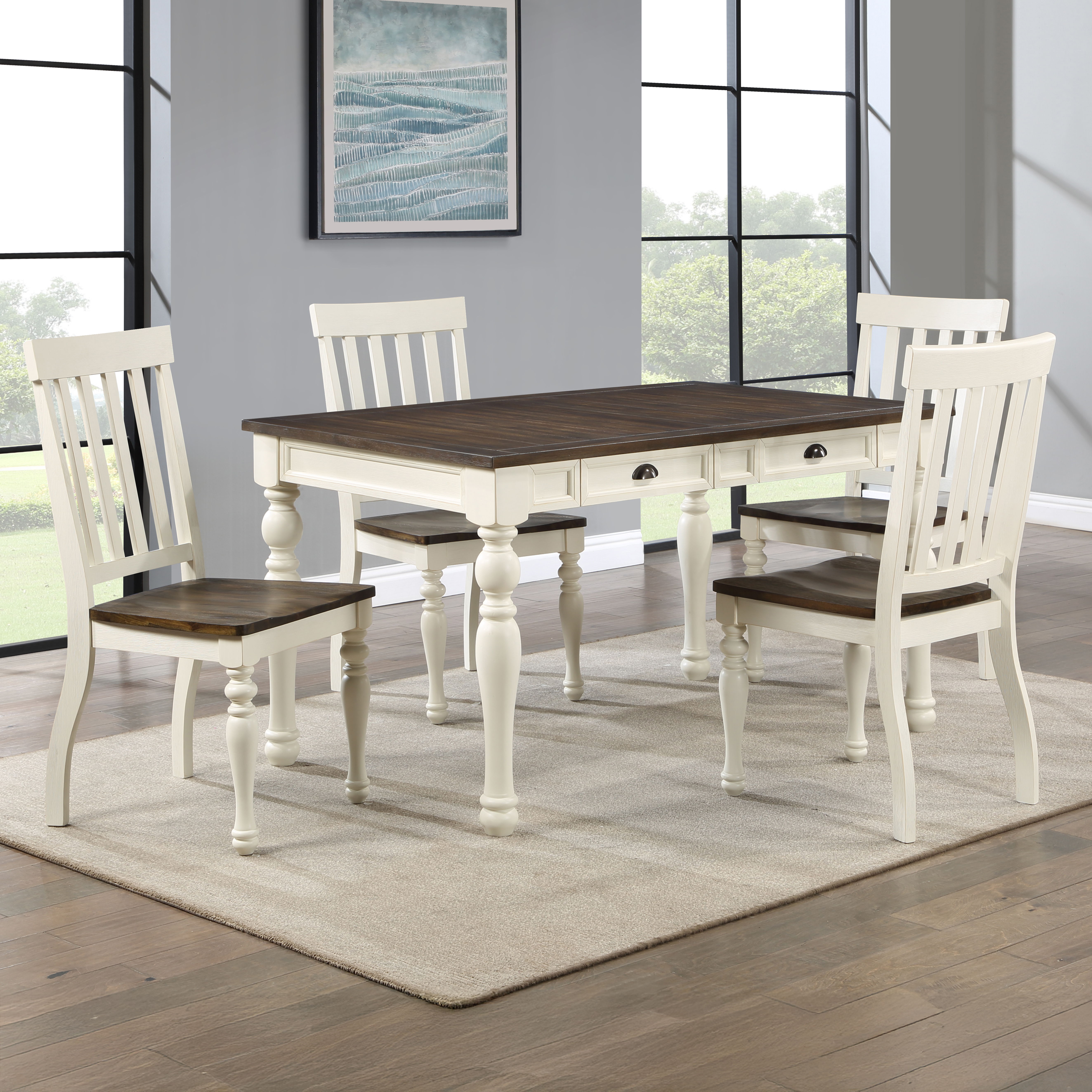 Joanna - 5 Piece Dining Set - Two Tone