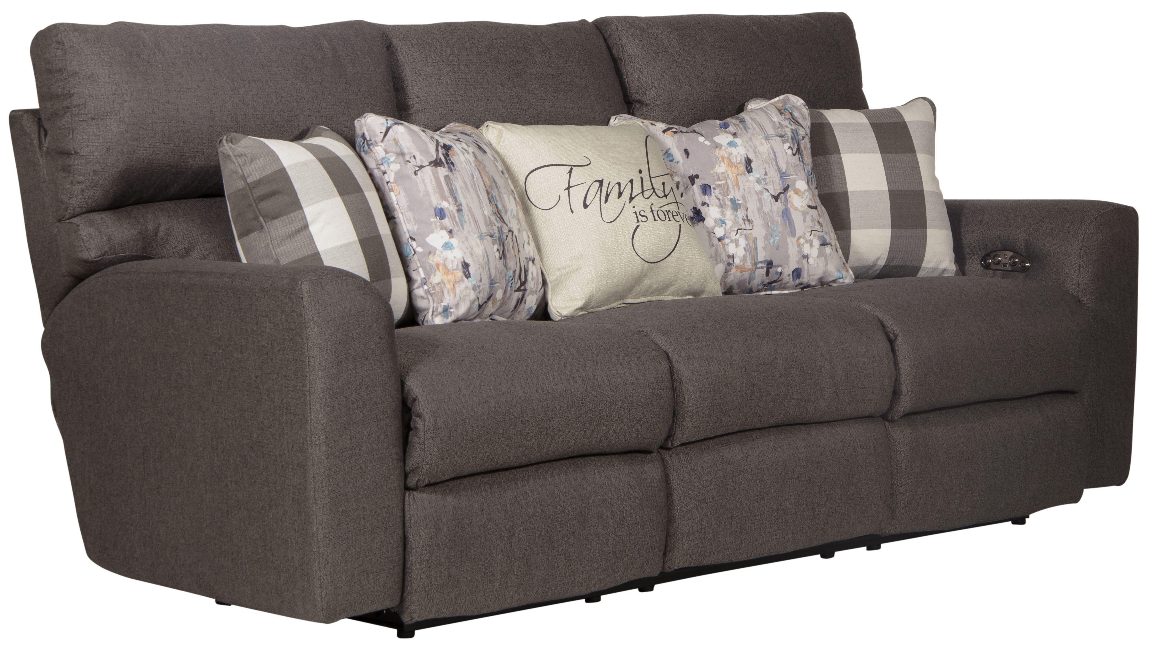 Searsport - Power Reclining Sofa With Power Adjustable Headrest - Metal / Dark Gray