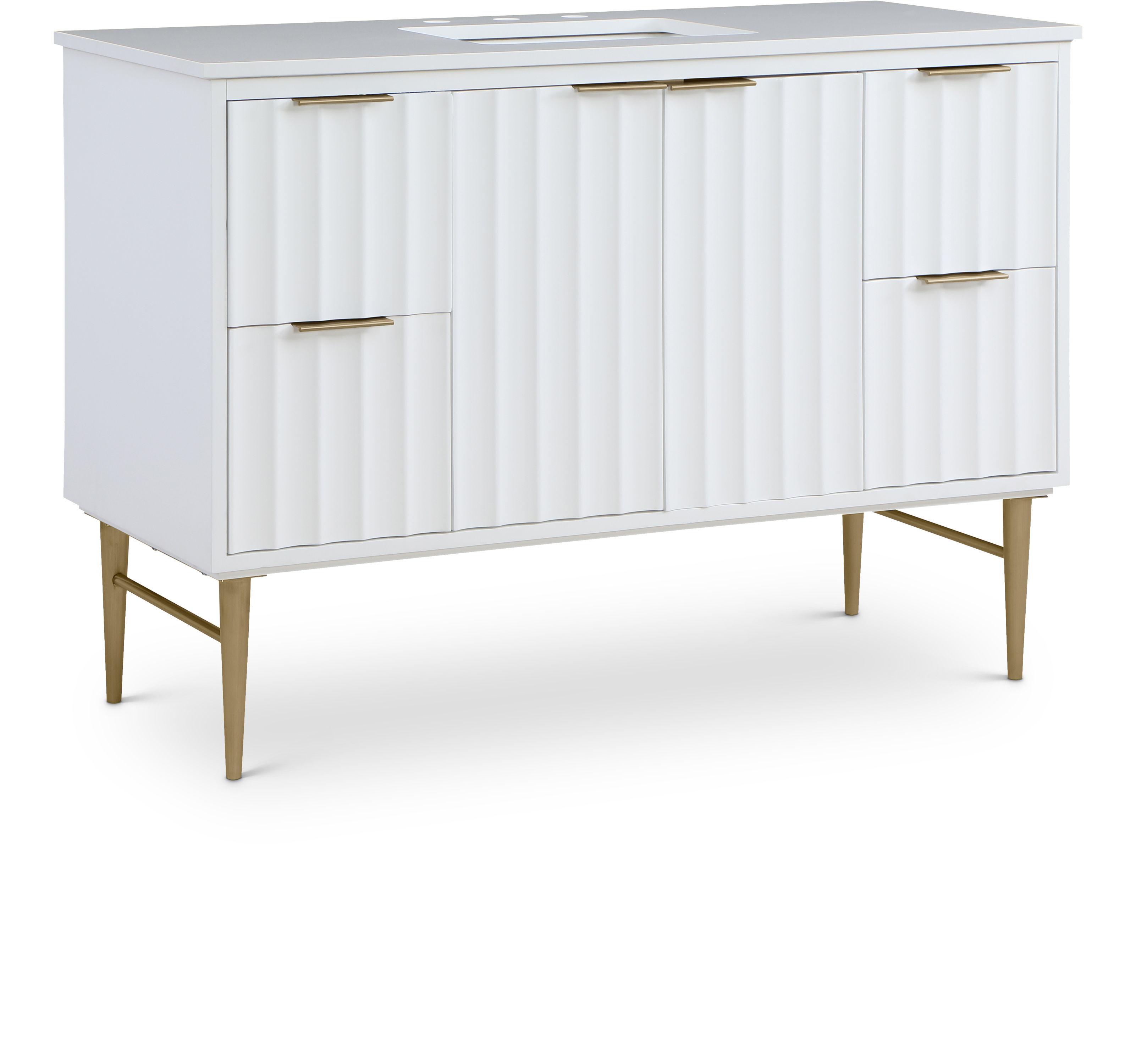 Modernist - 48" Bathroom Vanity With Gold Legs - White