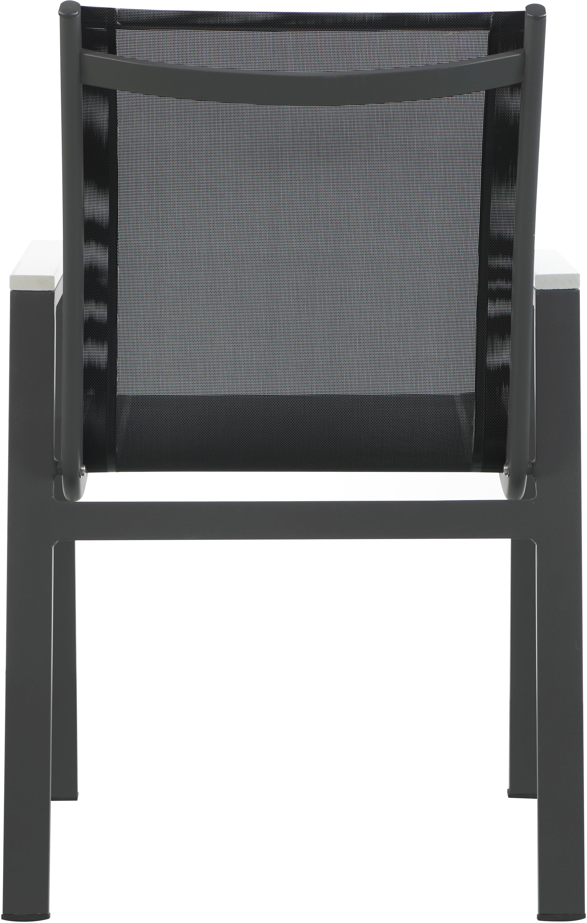 Nizuc - Outdoor Patio Dining Arm Chair With Gray Frame (Set of 2) - Black