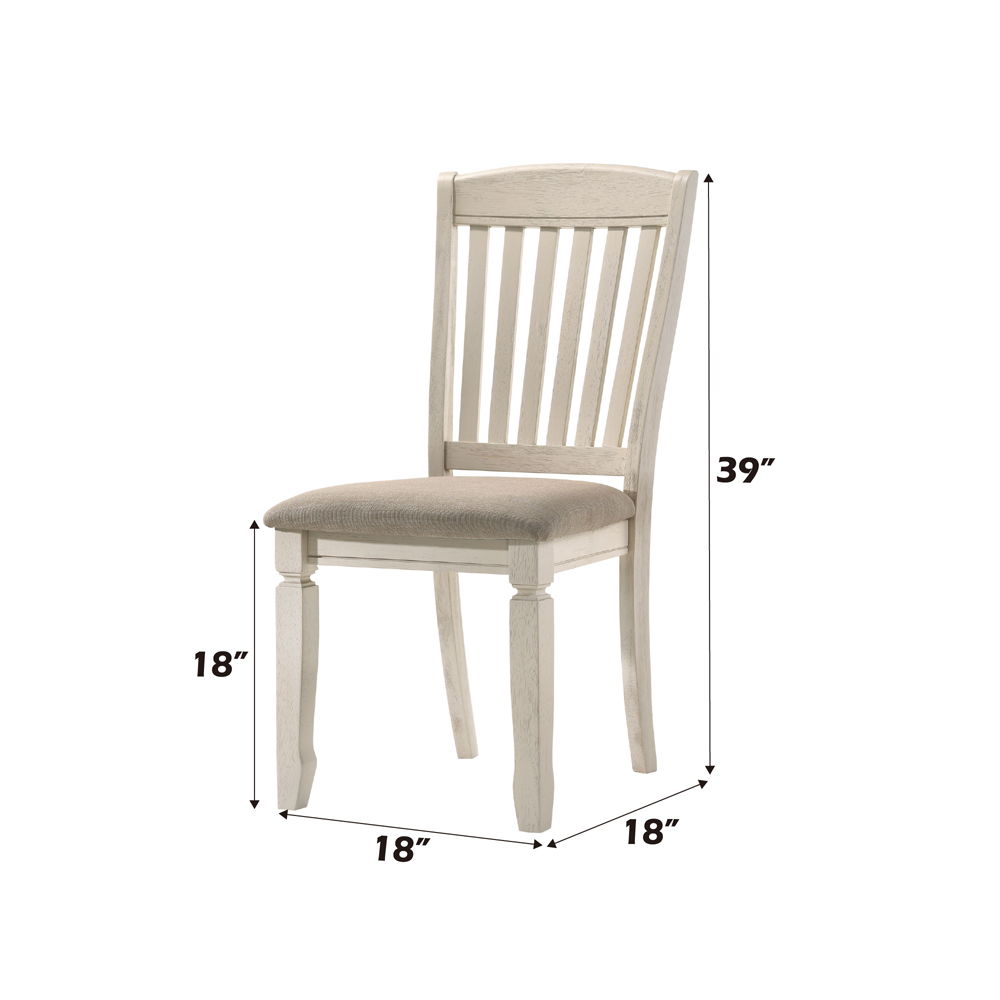 Fedele - Side Chair (Set of 2) - Tan Fabric & Cream, beige, view 5
