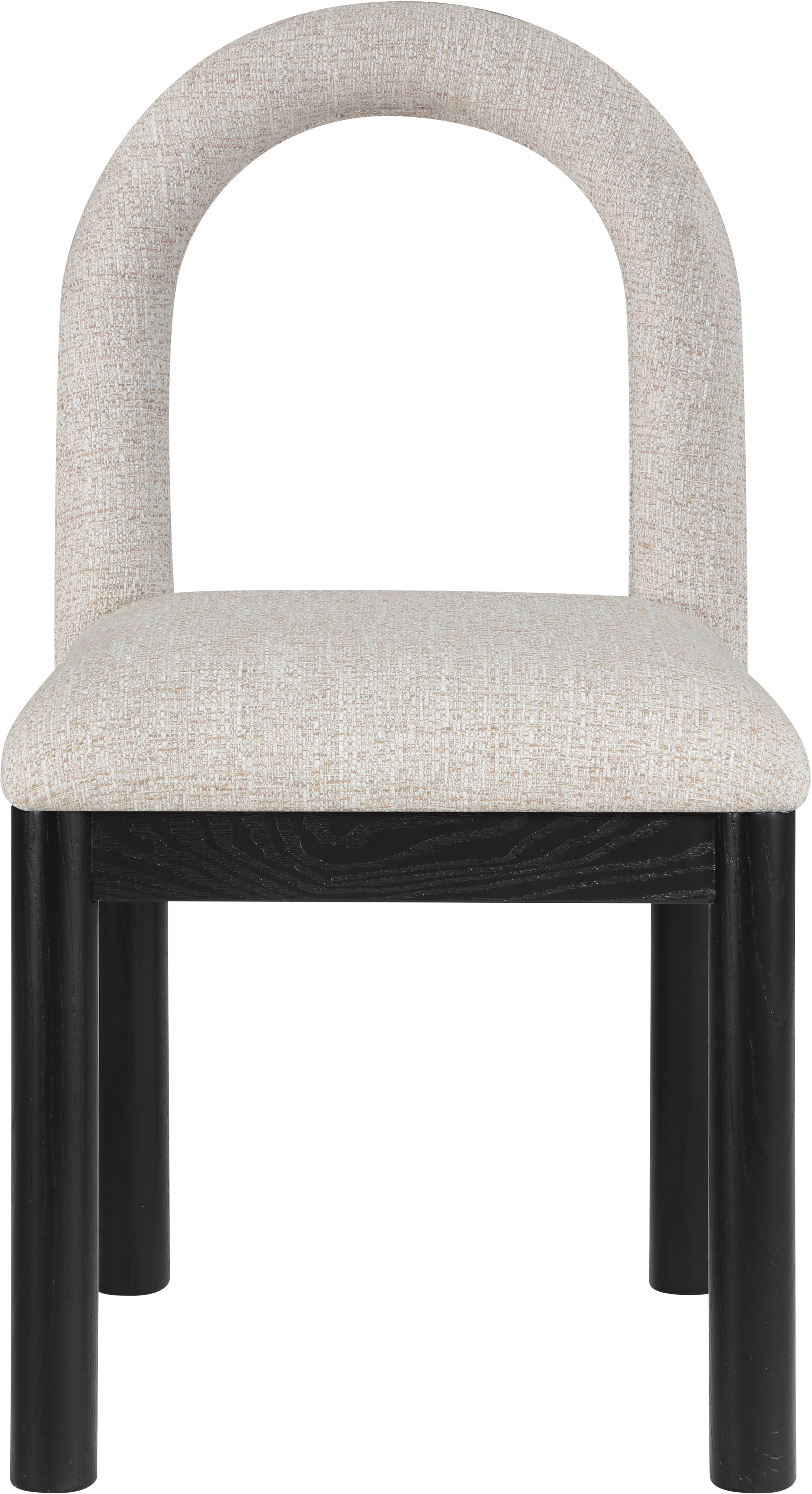 Conrad - Linen Dining Chair With Black Legs - Beige