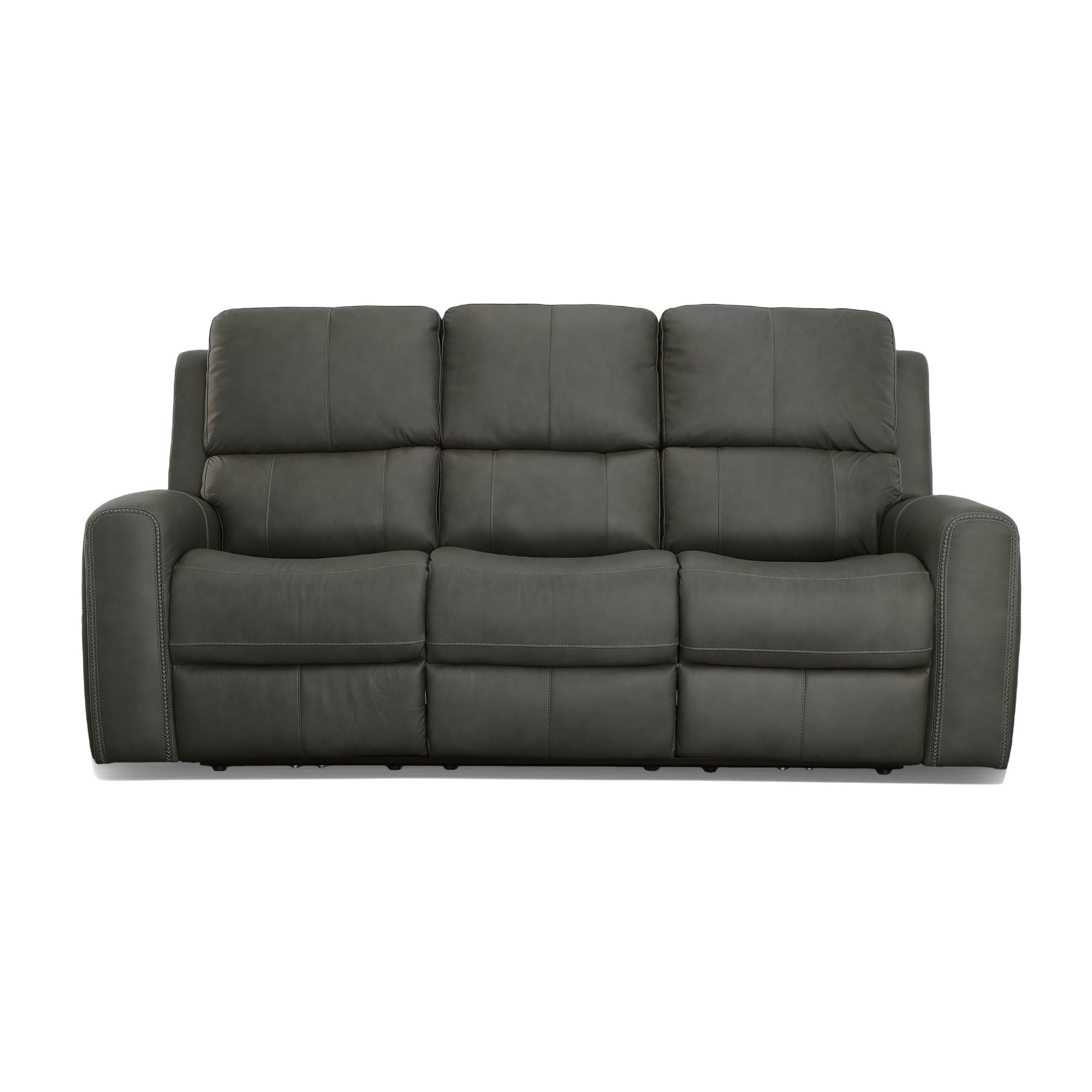 Linden - Power Reclining Sofa With Power Headrests & Lumbar - Charcoal, dark gray, view 3