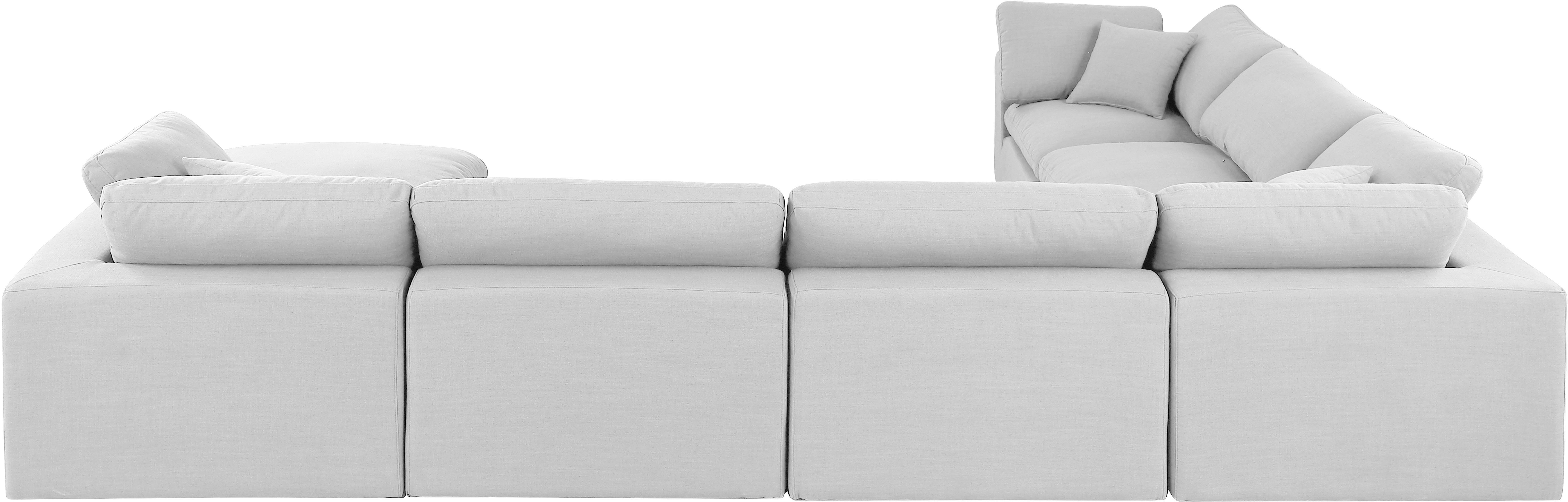 Comfy - 7 Piece Linen Modular Sectional With Chaise - Off White