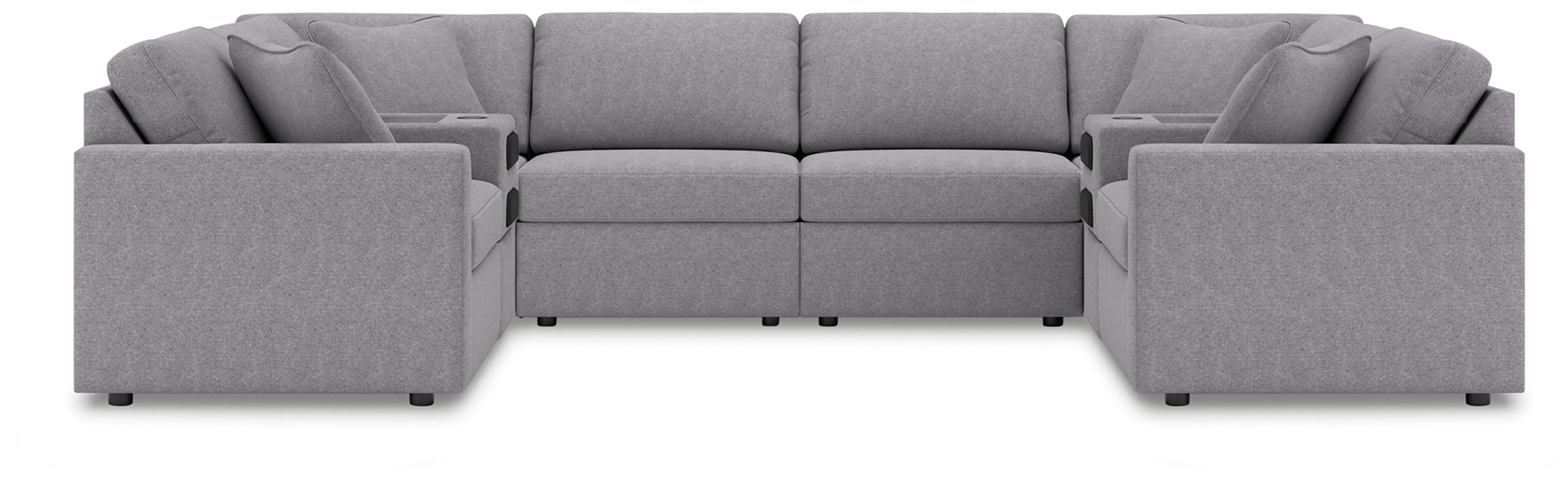 8 Pc · Sectional With 2 Audio System Consoles And 2 Armless Chairs
