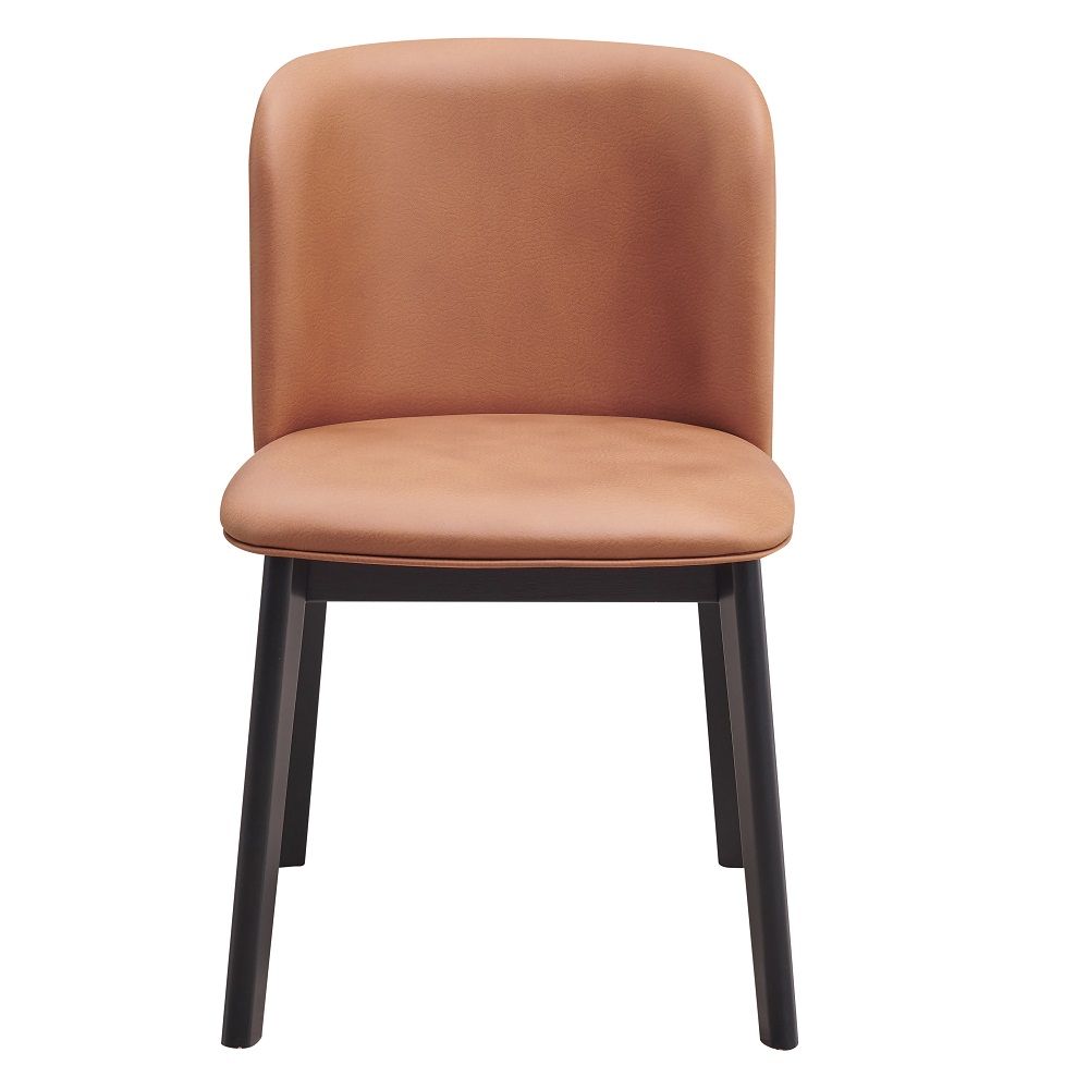 Eliora - Side Chair (Set of 2) - Camel Polish Microfiber & Black, light brown, view 6
