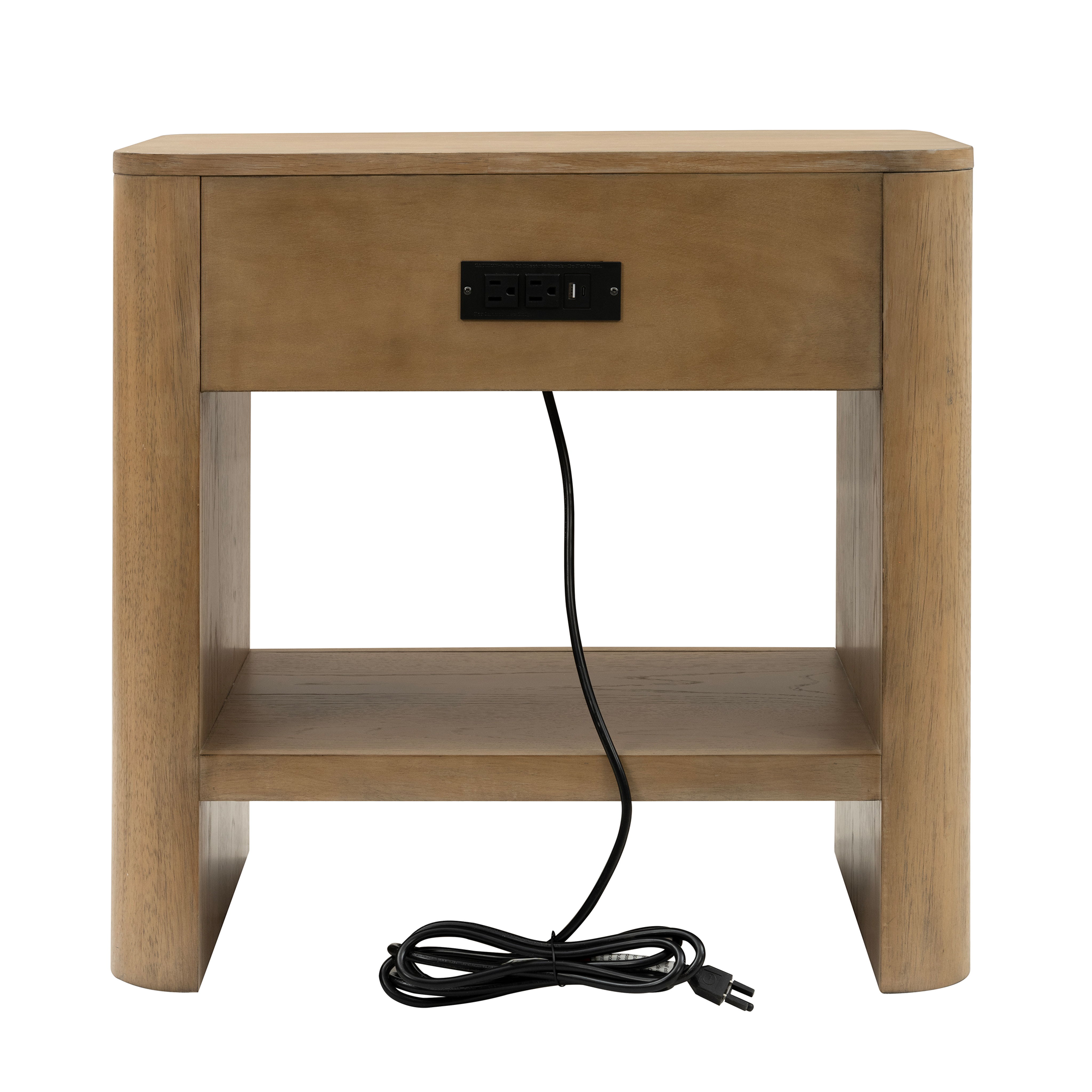 Normandy - Open Nightstand - Light Brown, light brown, view 4