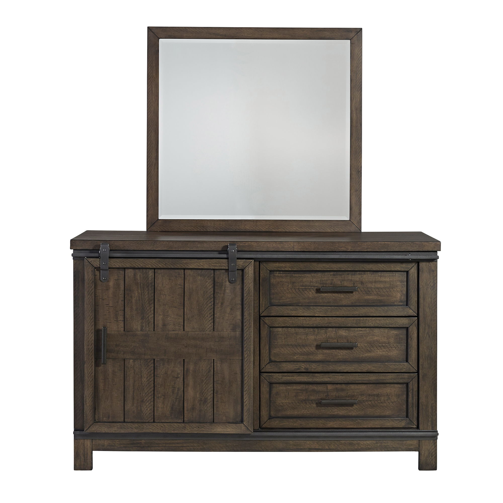 Liberty Furniture Thornwood Hills - 3 Drawers Dresser & Mirror - Dark Brown
