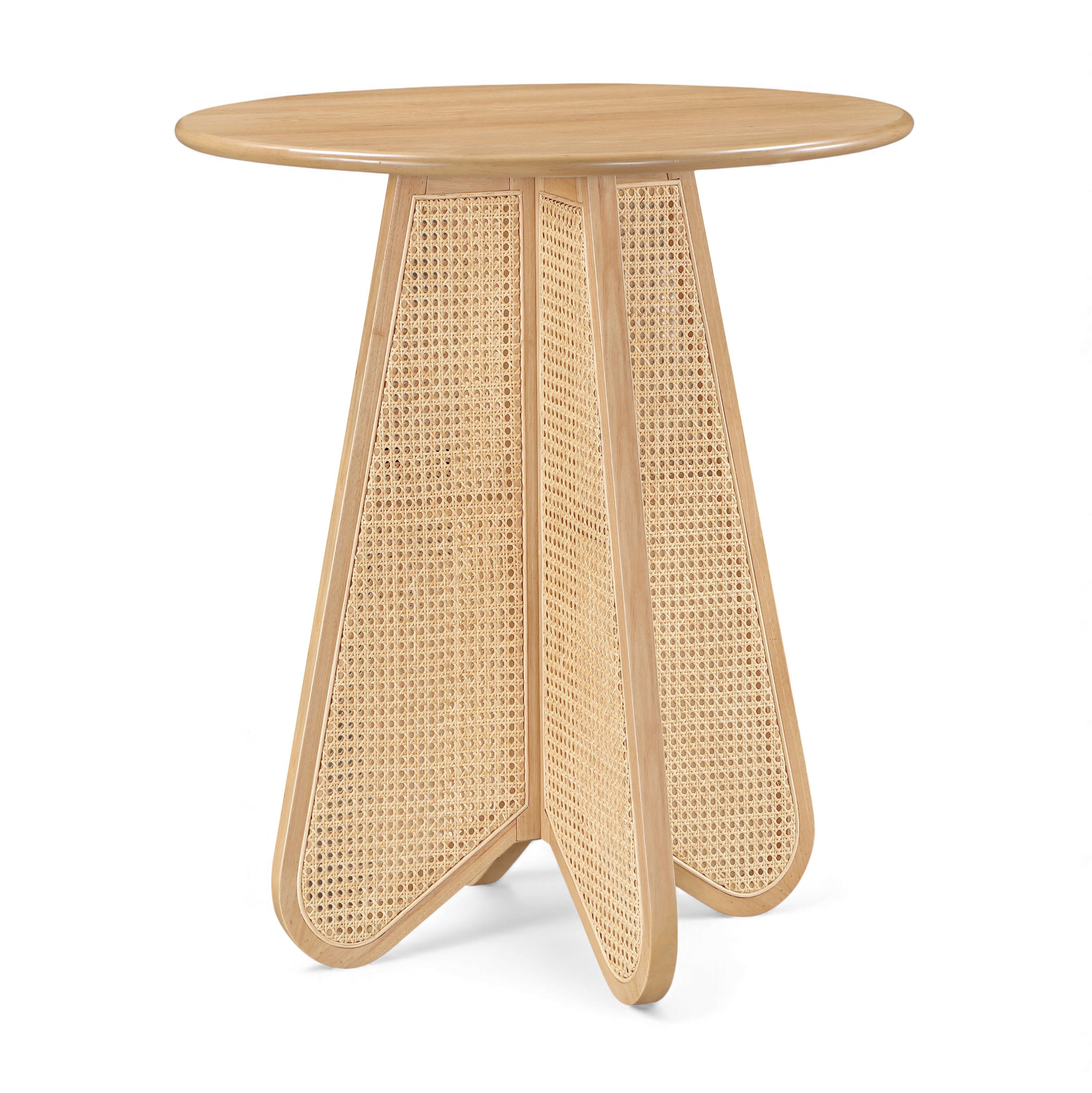 Butterfly - Solid Wood And Natural Cane Bar Height Table - Natural